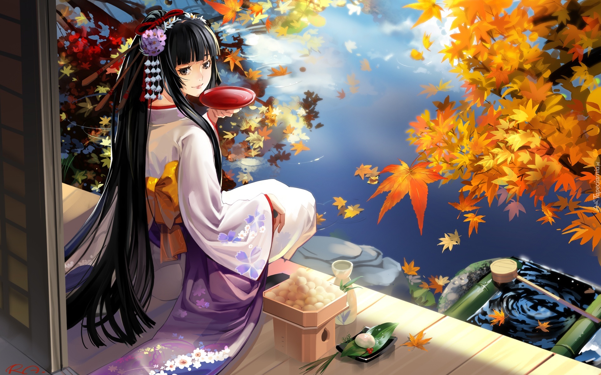Dziewczyna, Kimono, Jedzenie