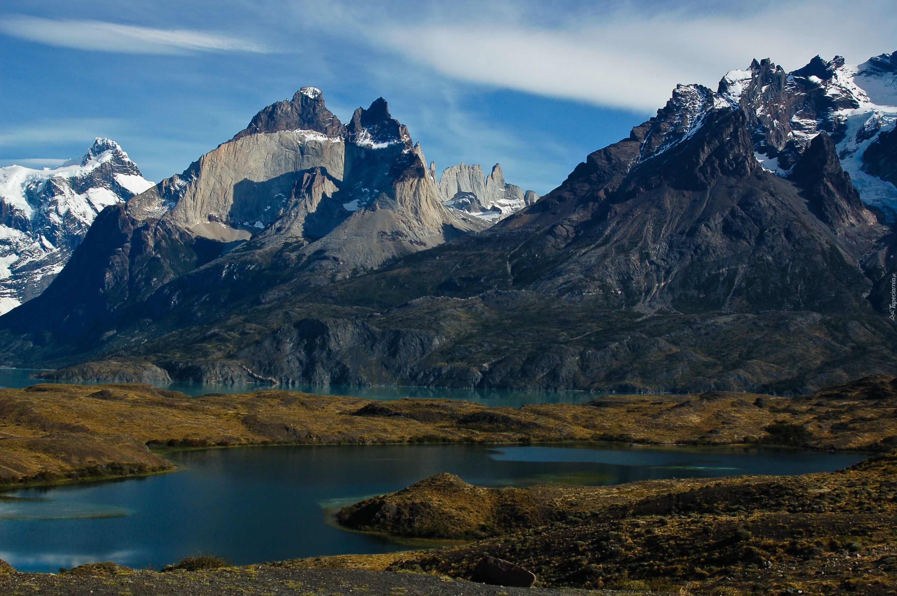 Jezioro, Góry, Patagonia