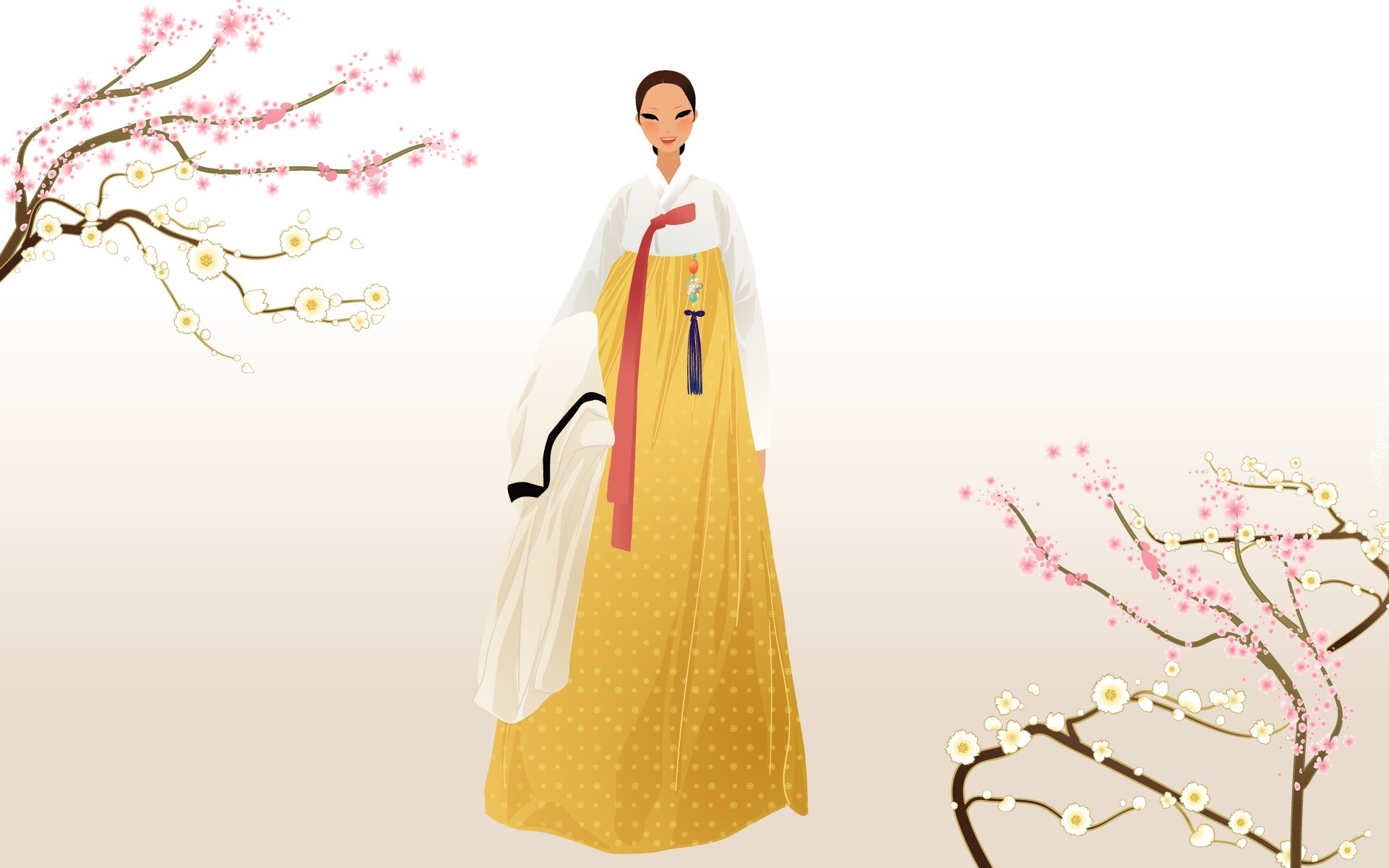 Japonka, Gałązki, Kimono