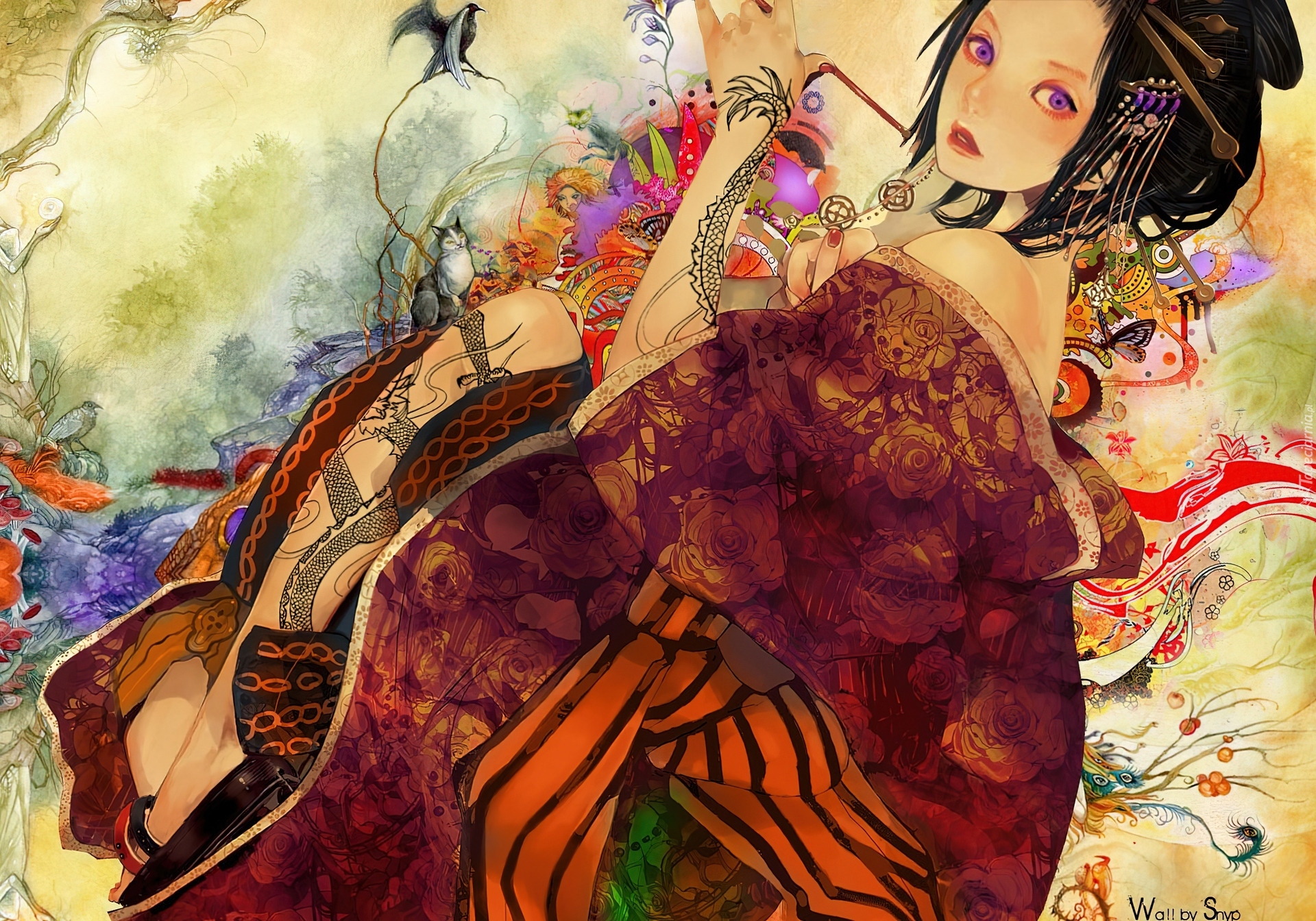 Japonka, Kimono, Tatuaże