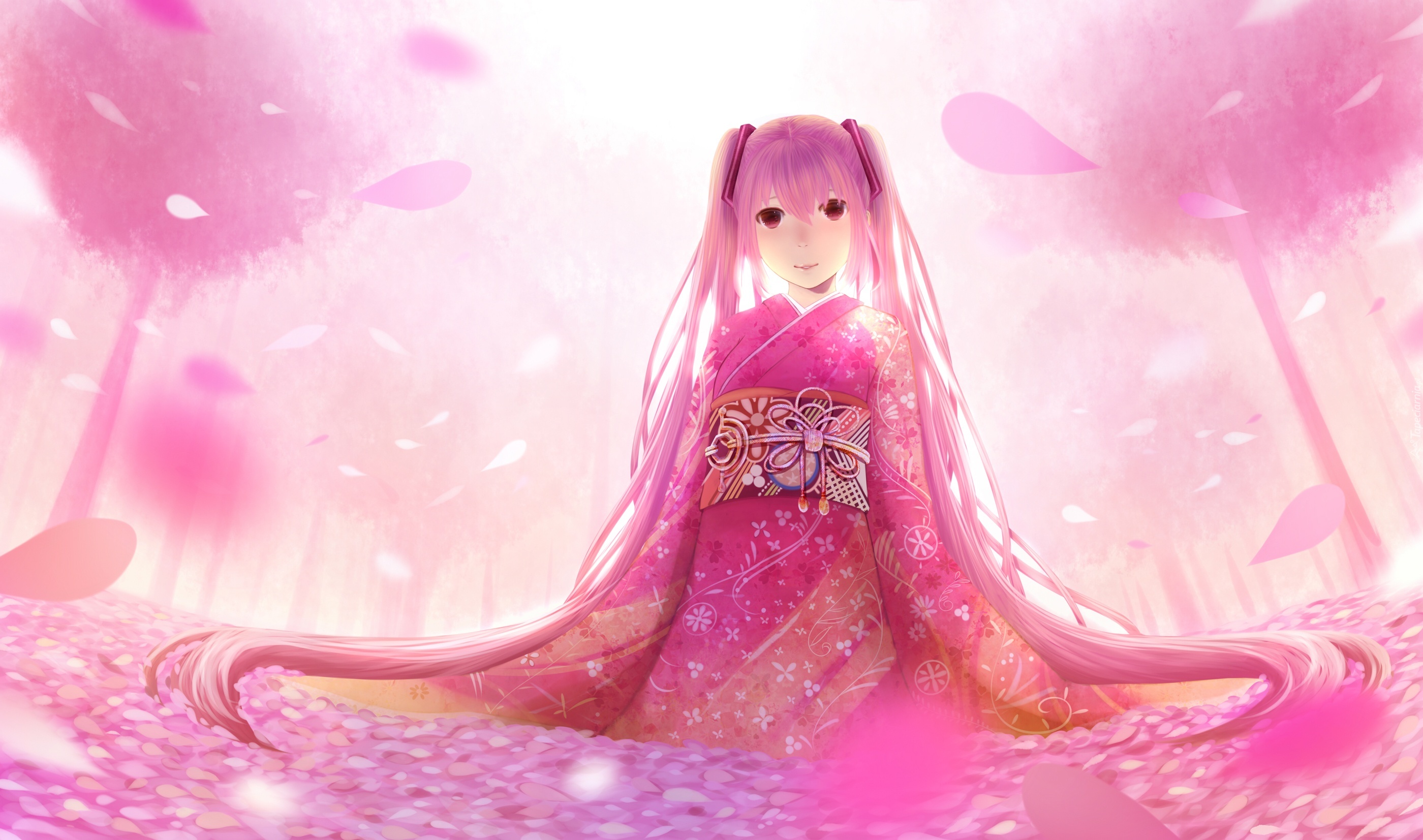 Dziewczynka, Różowe, Kimono