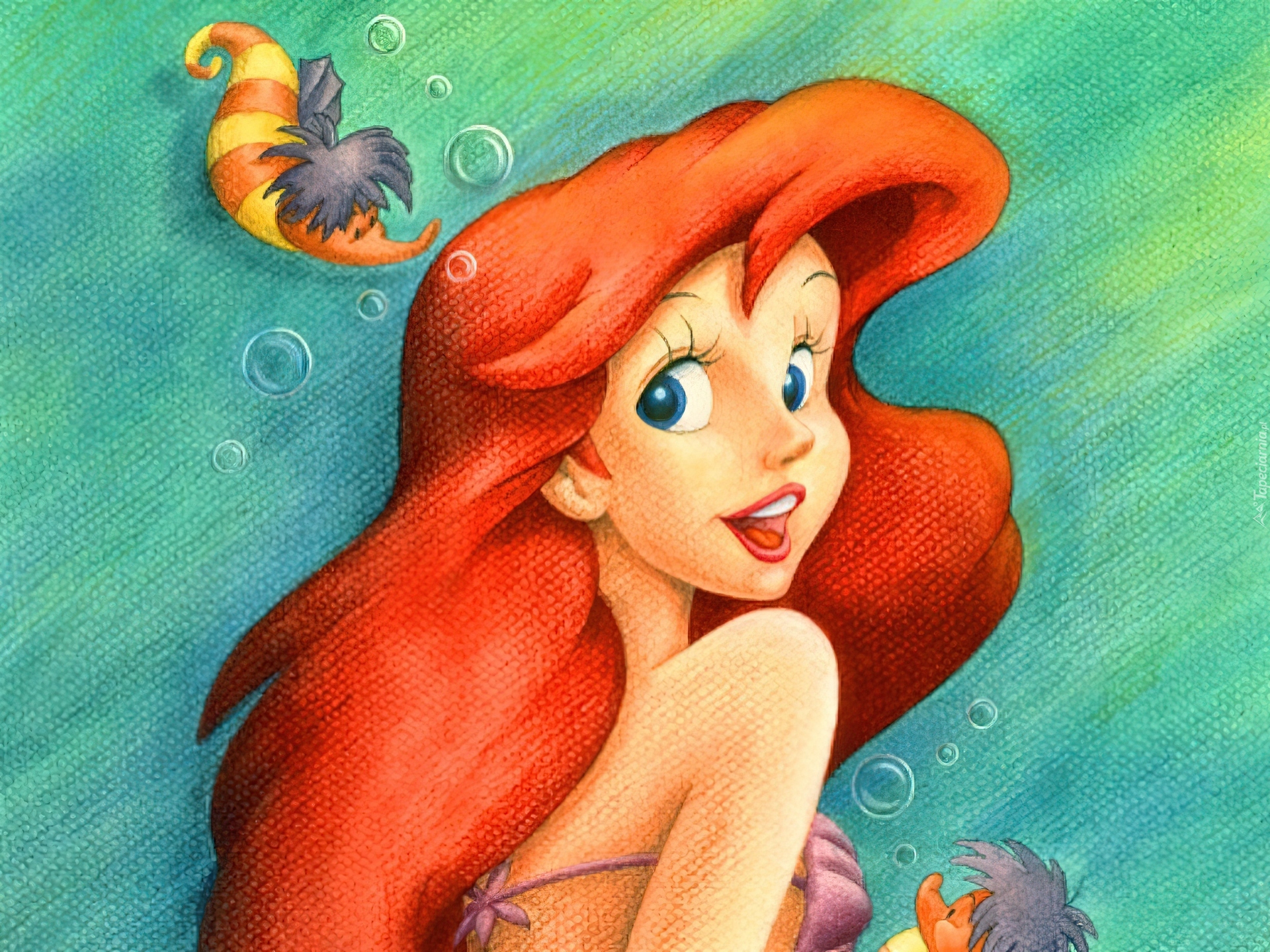 Mała Syrenka, The Little Mermaid, Ariel, Syrenka, Woda