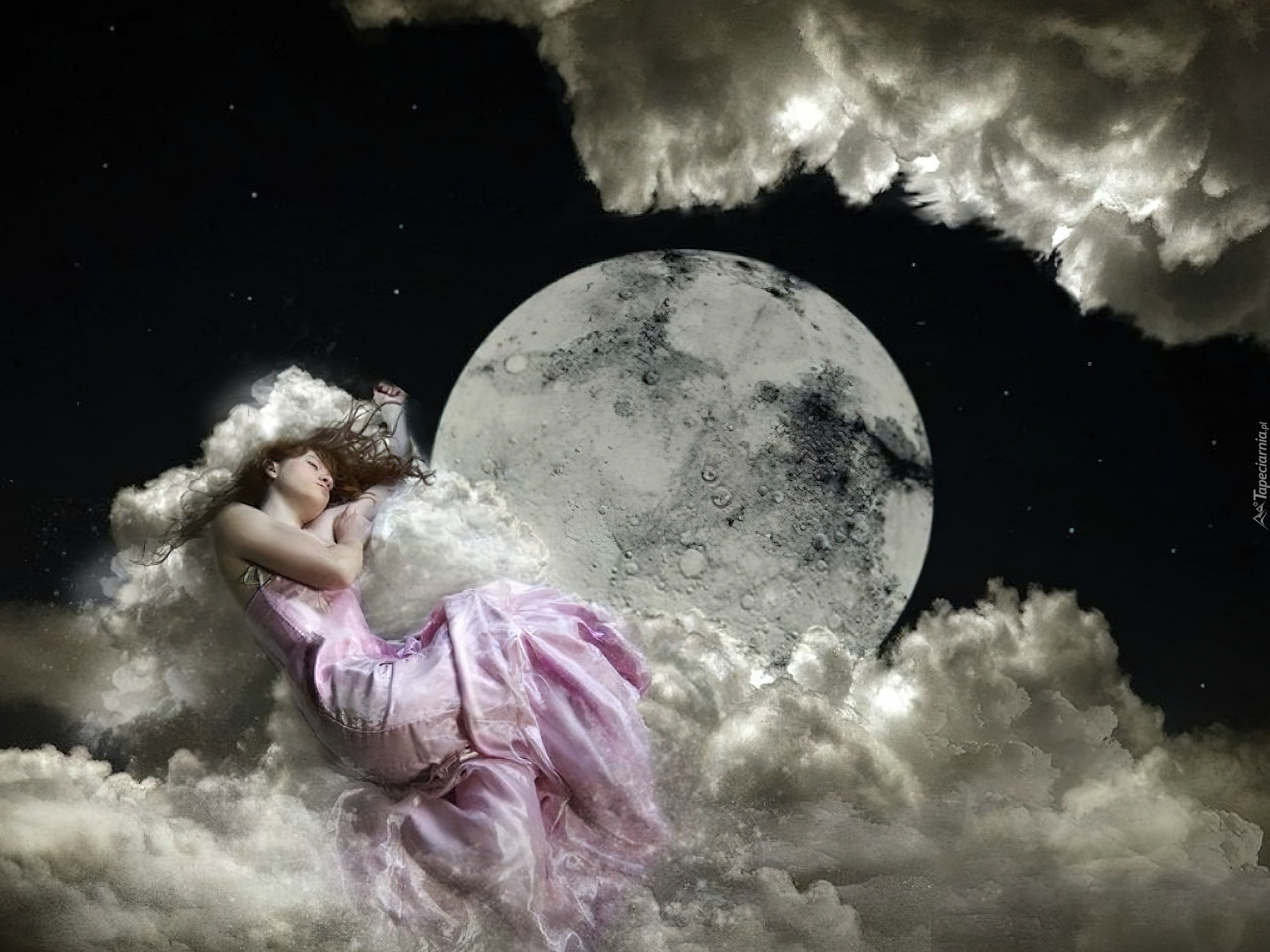 Сон видеть тучи. Девушка-Луна. Облако сна. Лунная девушка.
