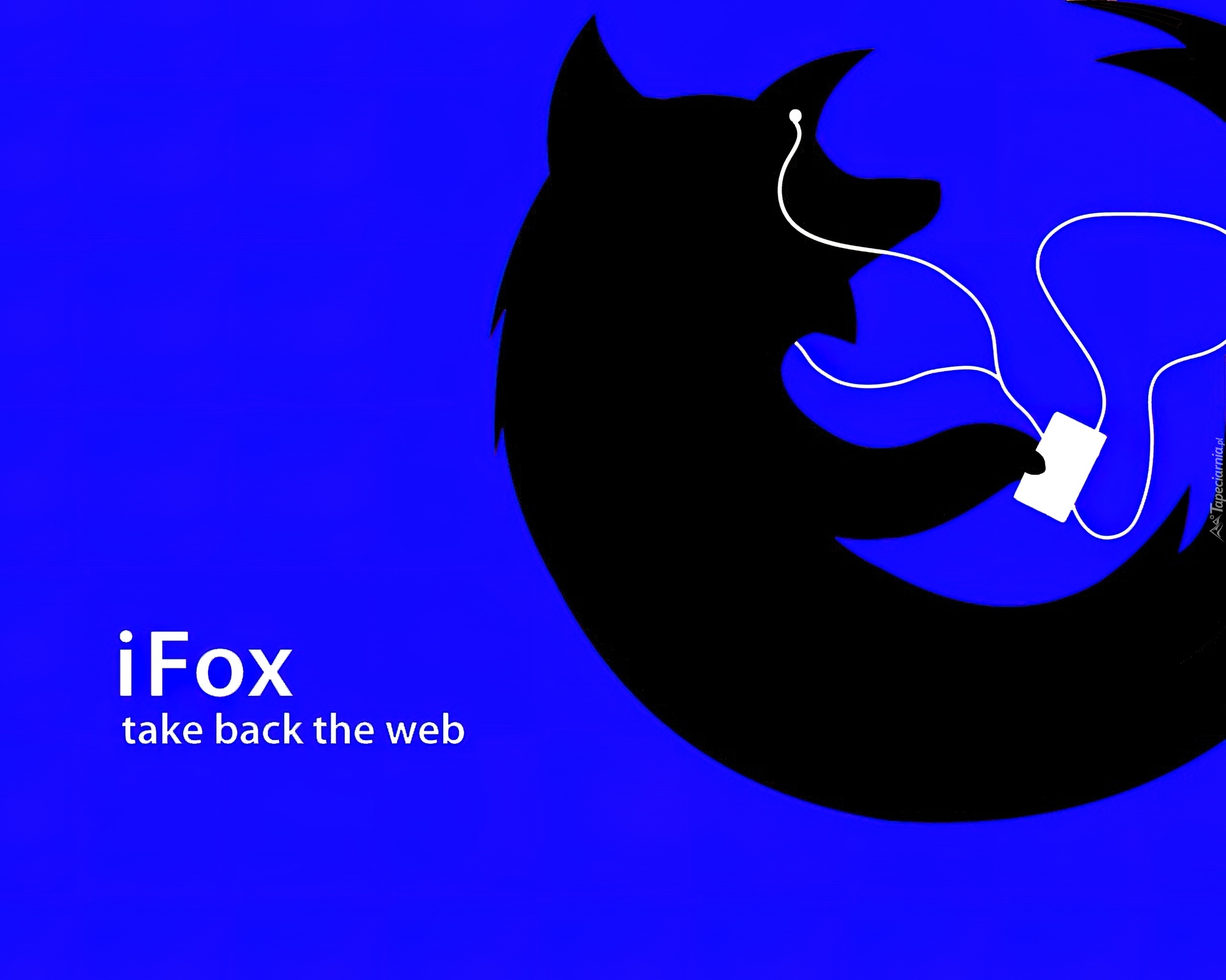 Firefox, Czarny, Lisek, Słuchawki