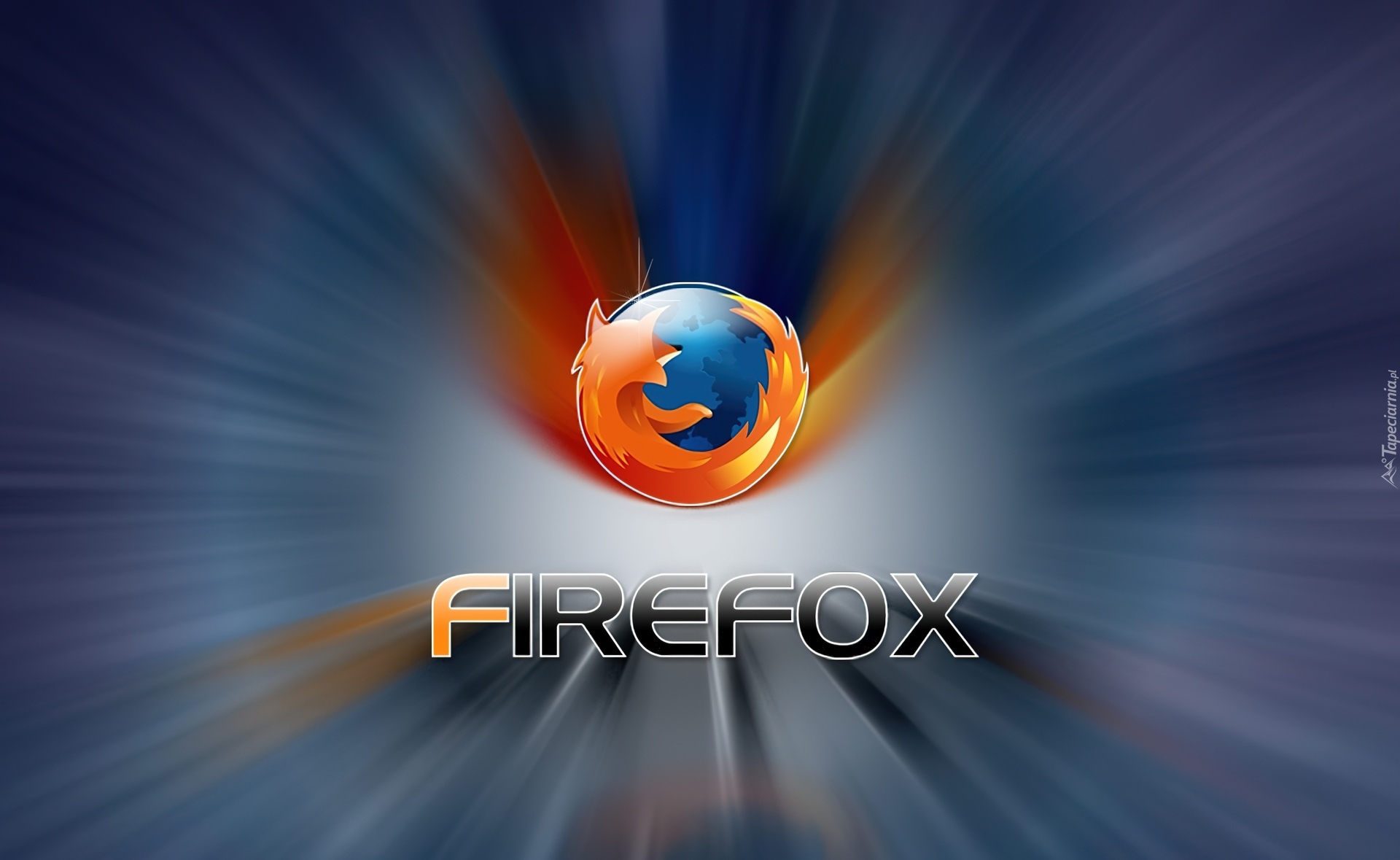Logo, Firefox, Niebieskie, Promieniste, Tło