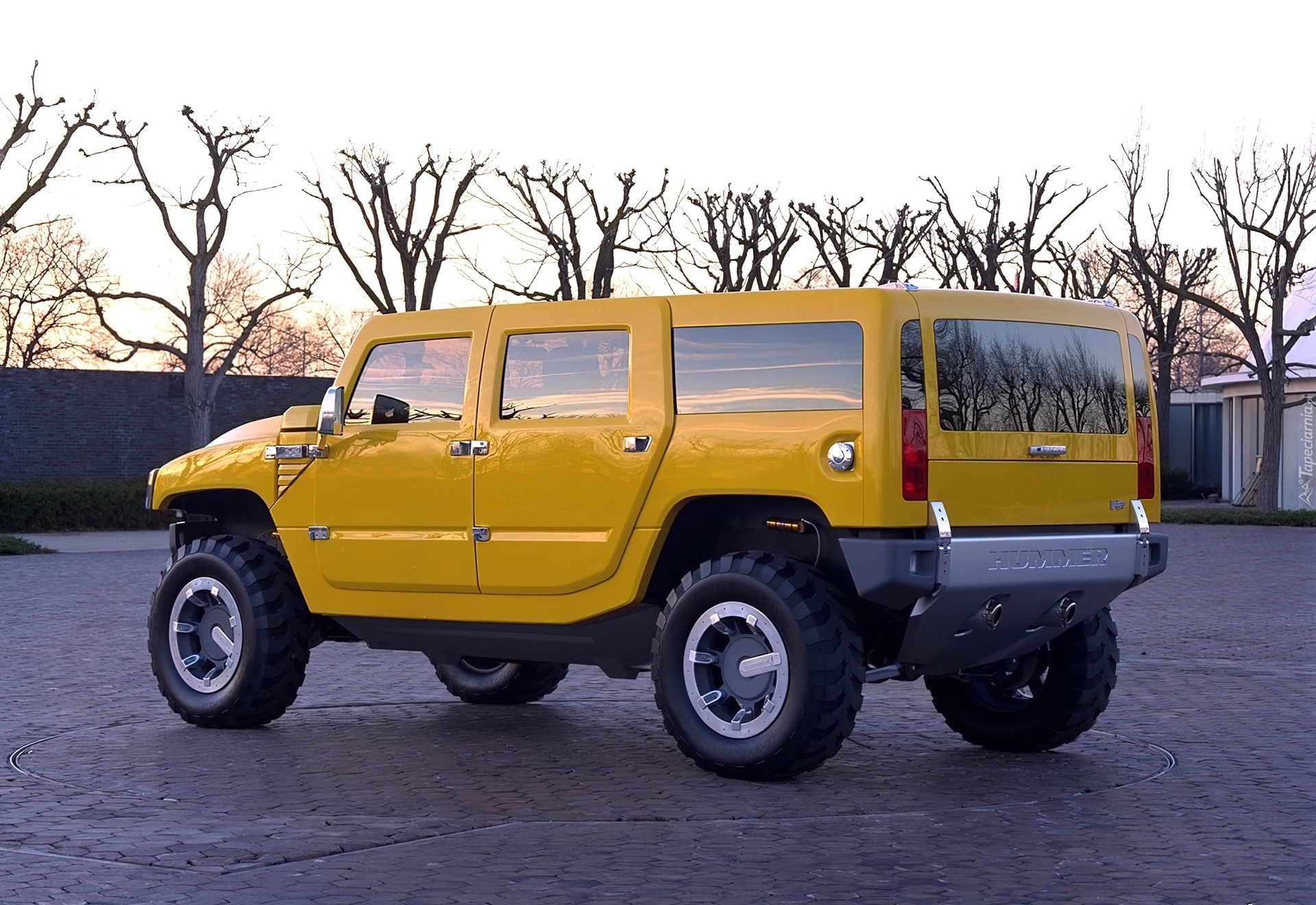 Żółty, Hummer H2, SUV