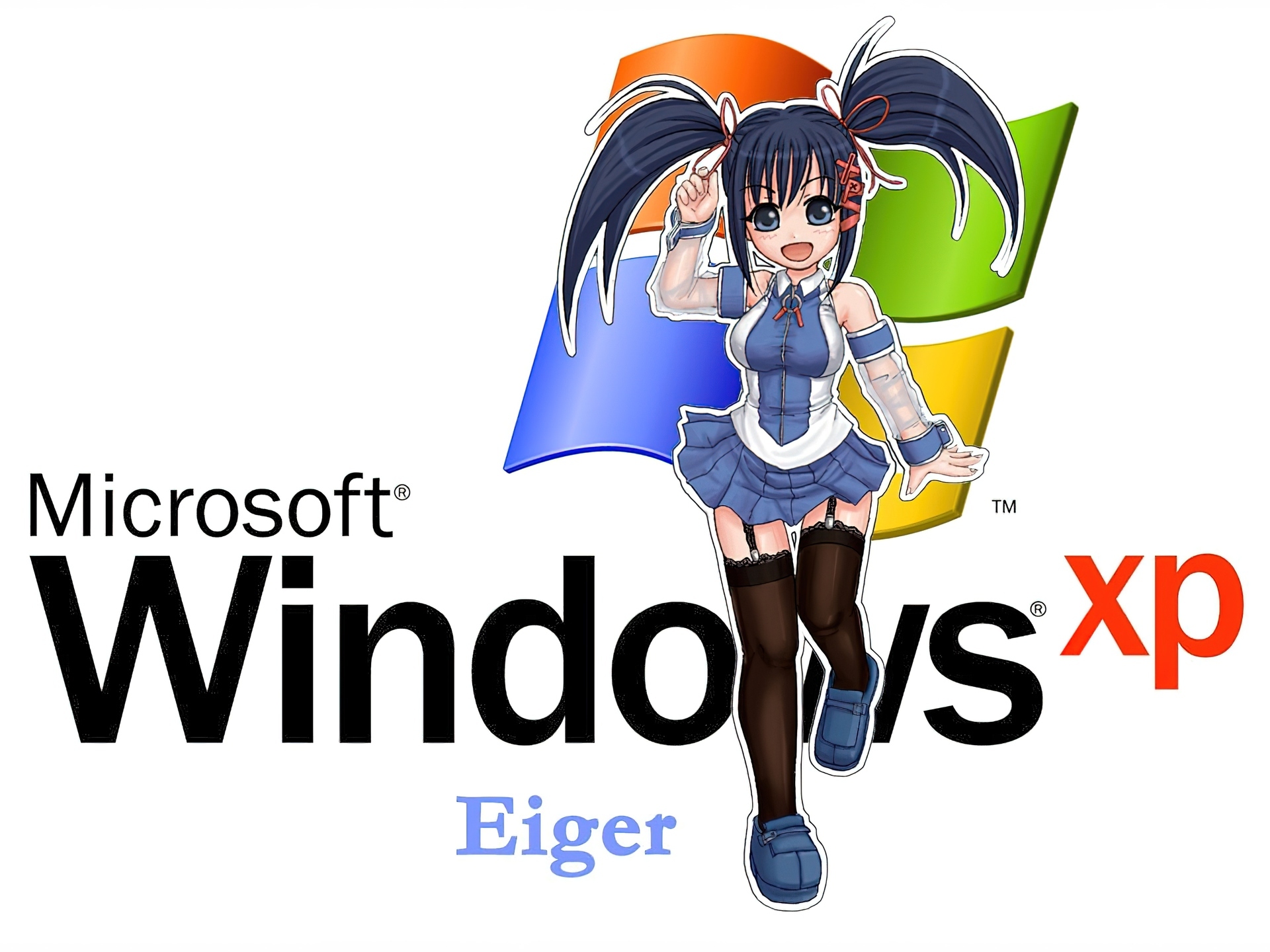 Dziewczyna, Windows XP, Kucyki, Anime