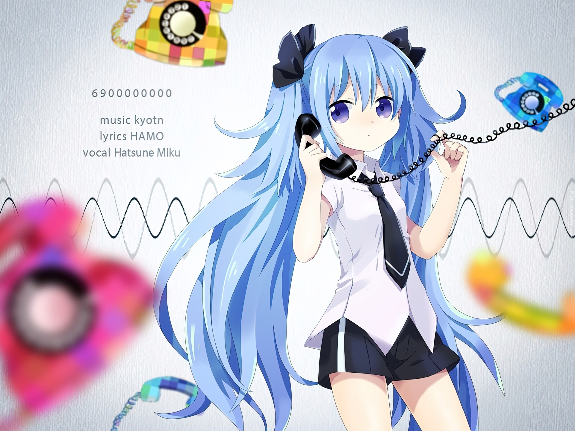 Miku Hatsune, Vocaloid, Spodenki, Krawat, Kokardy