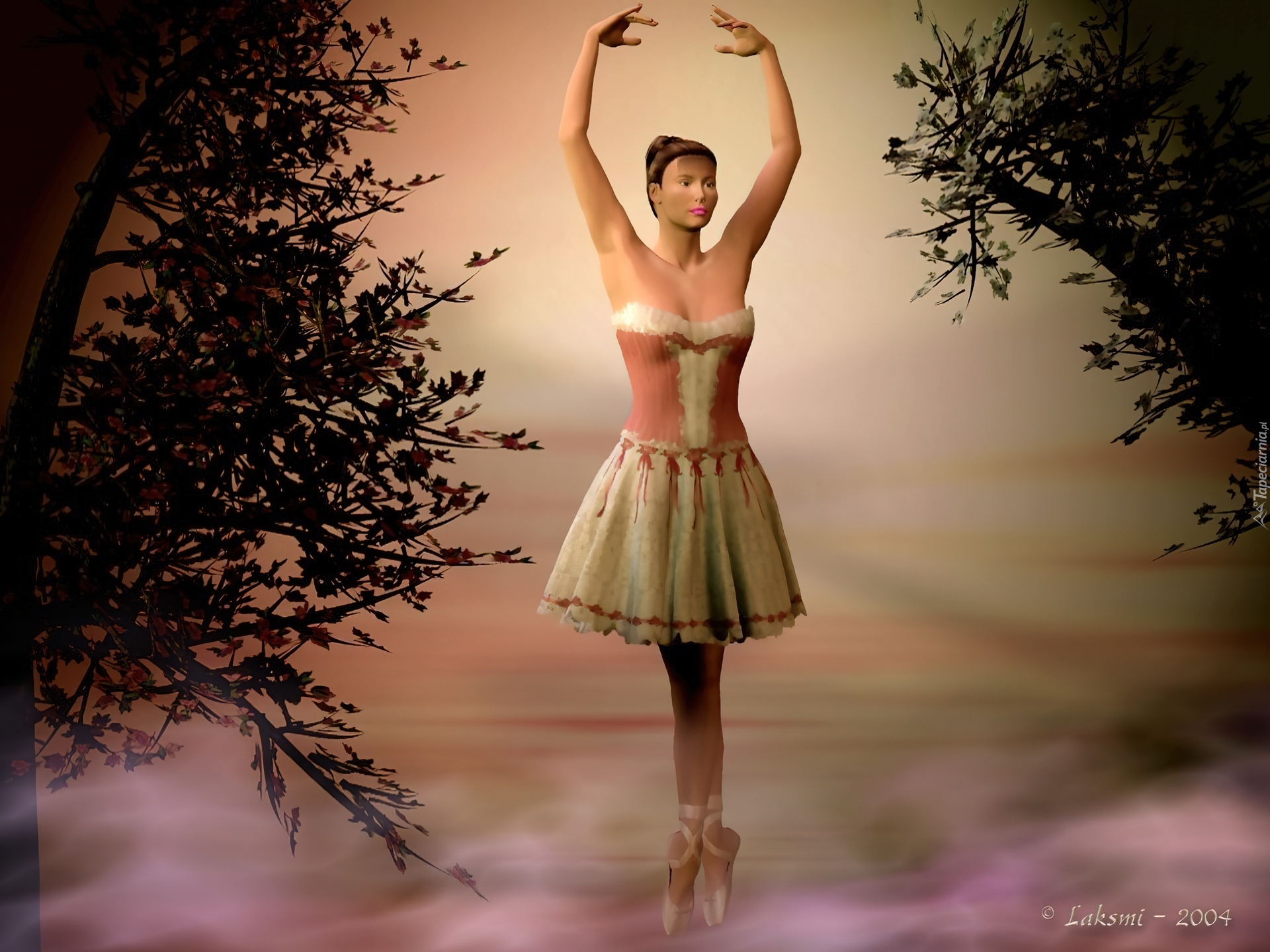 Balerina, Taniec, 3D