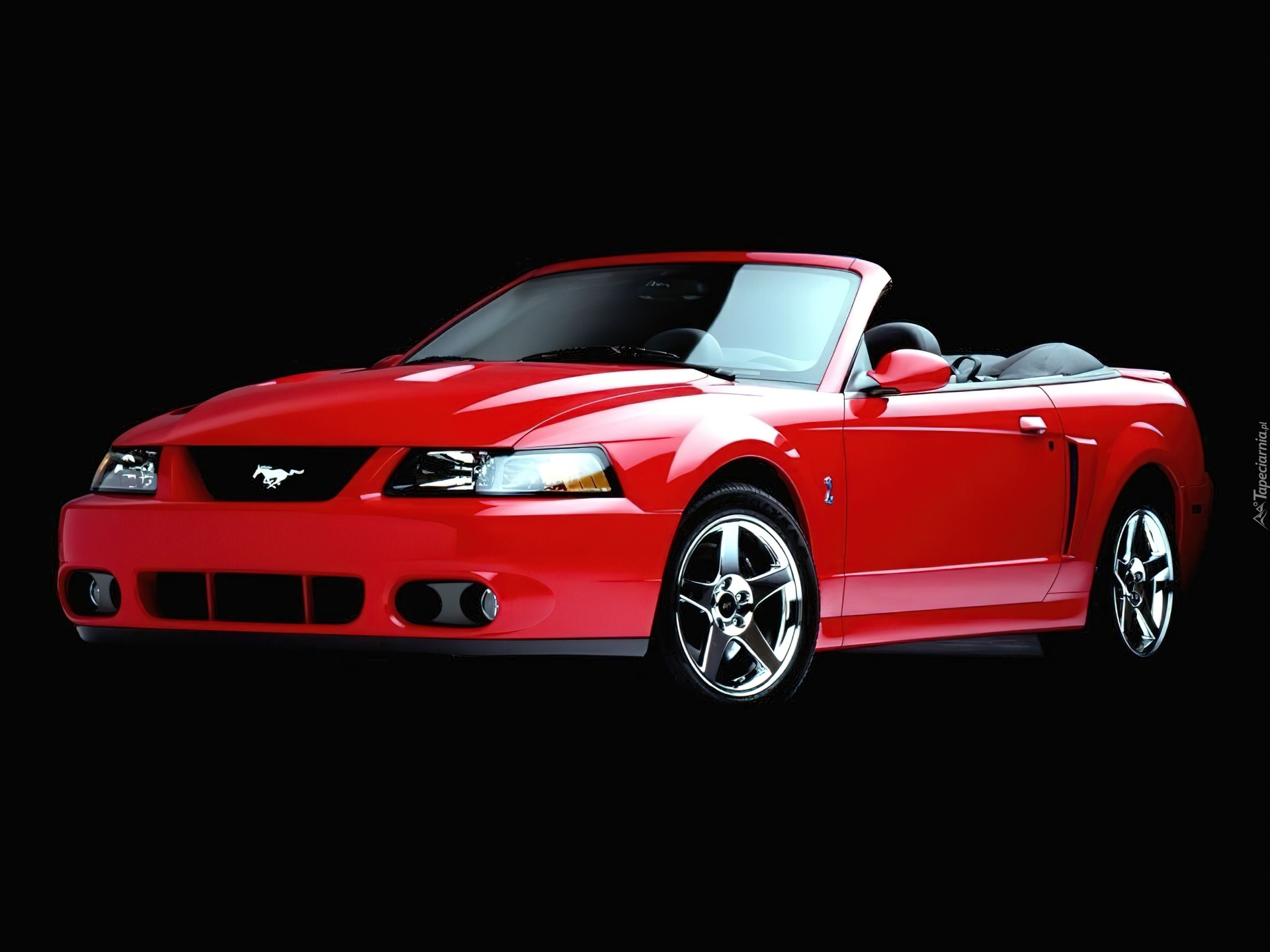 Czerwony, Ford Mustang, Cabrio