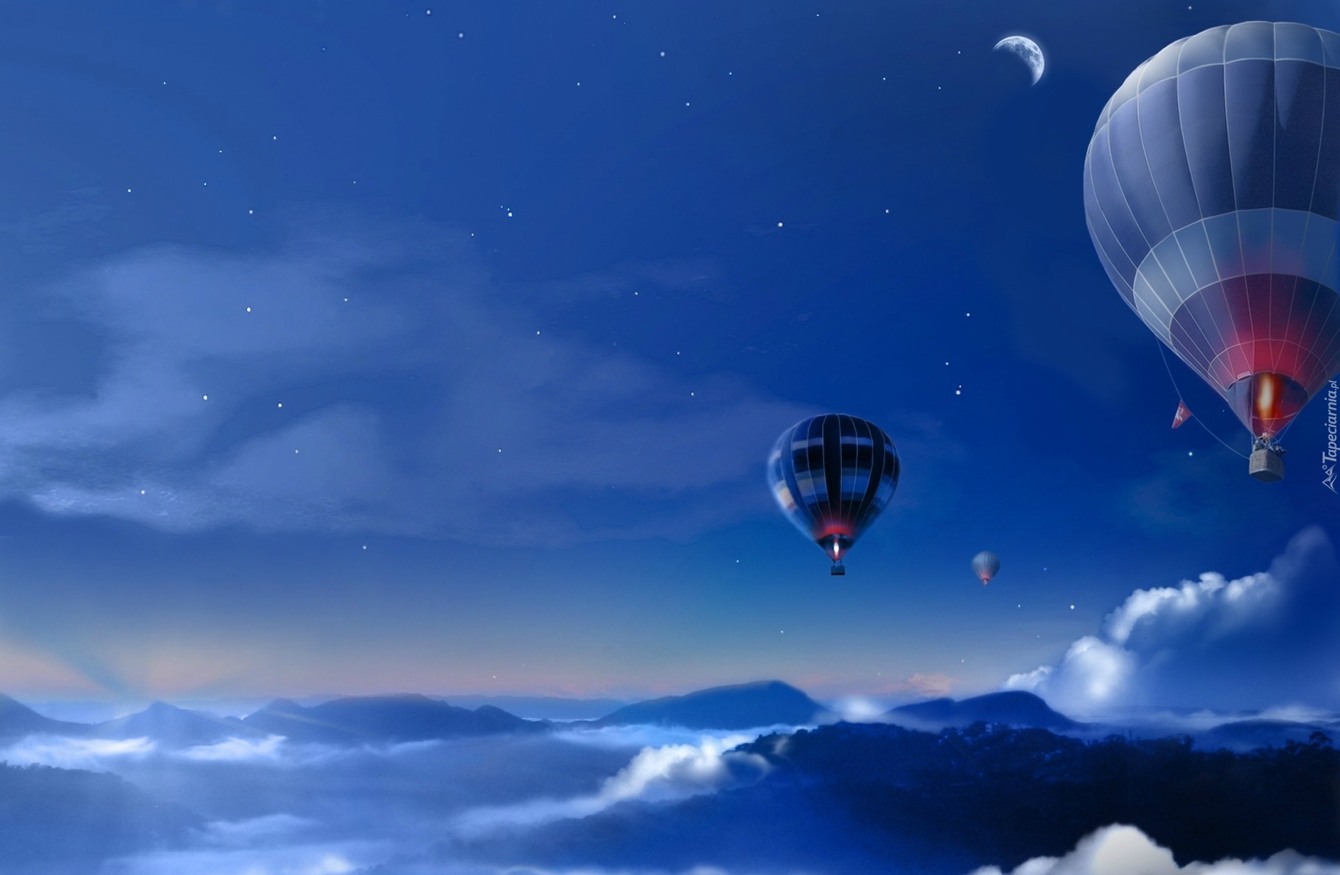Niebo, Balony, Chmury