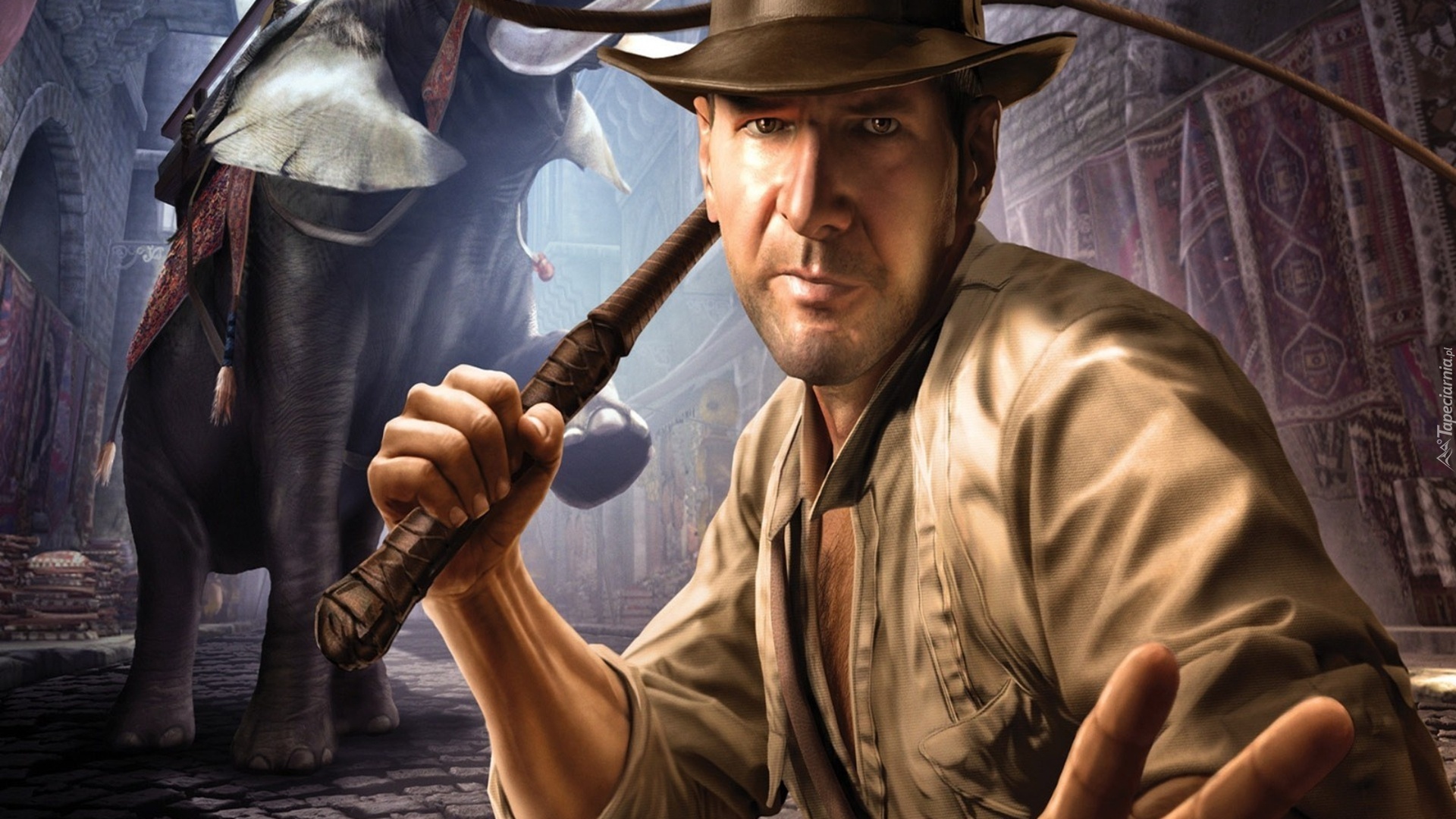 Mężczyzna, Kapelusz, Słoń, Indiana Jones