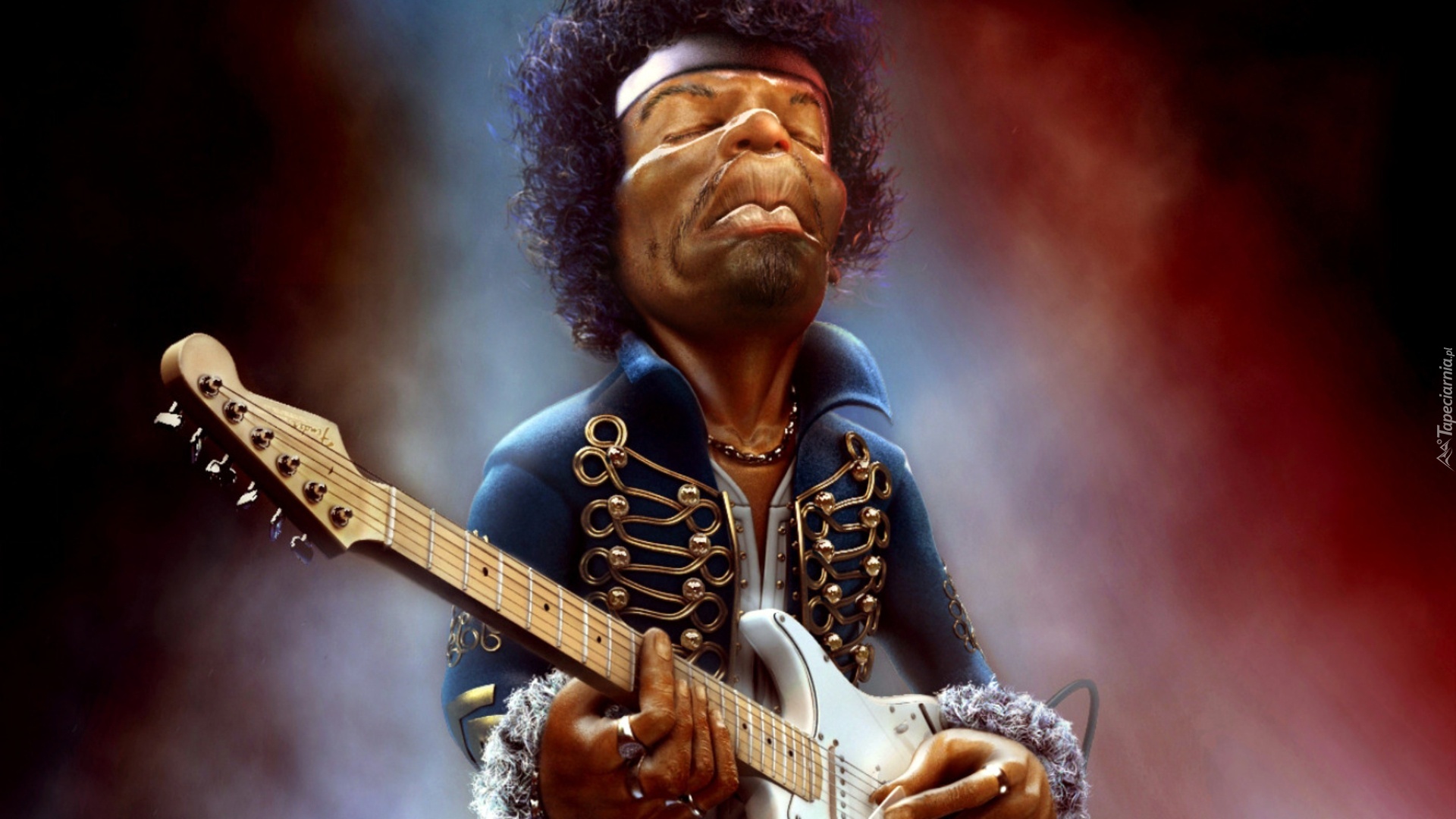 Karykatura, Jimi Hendrix, Gitara