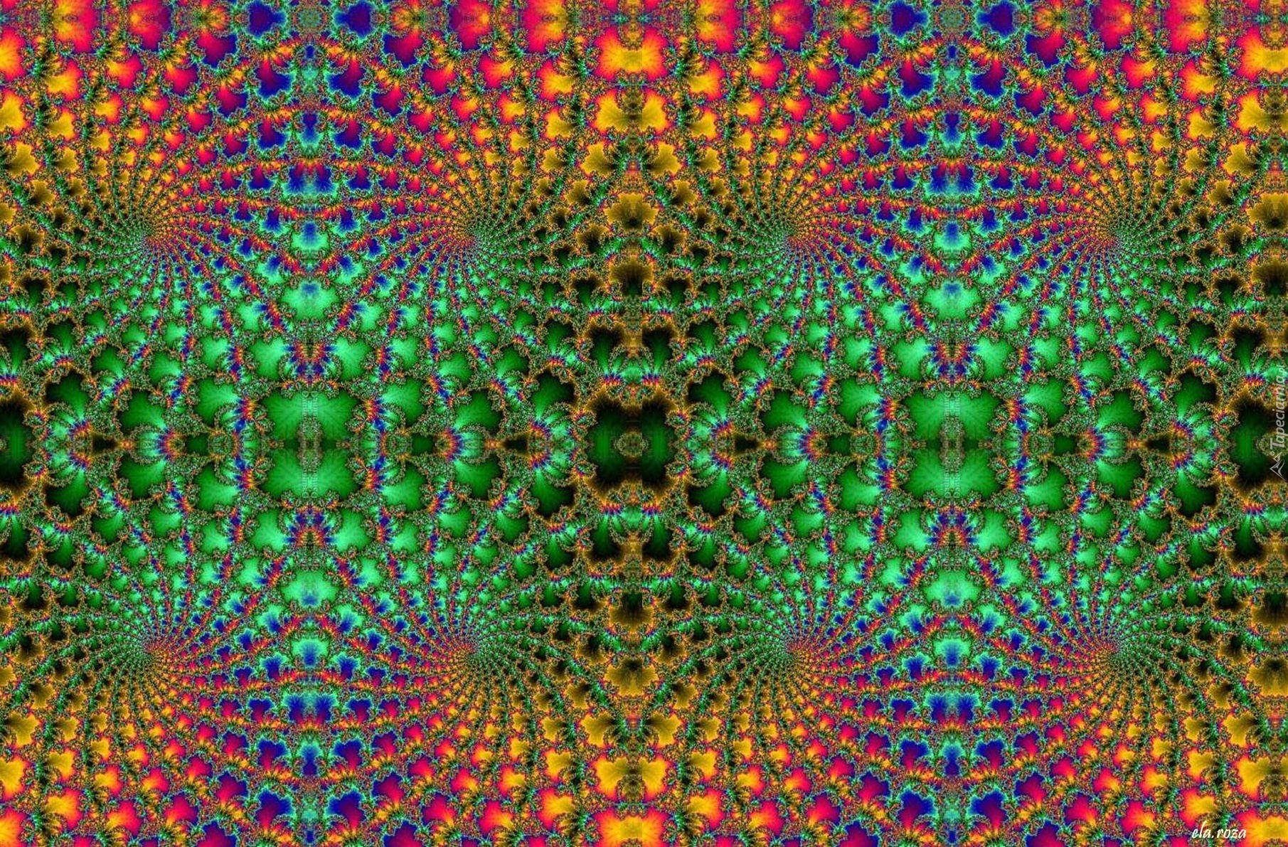 Kolorowe, Spiralne, Wzory, Fraktale