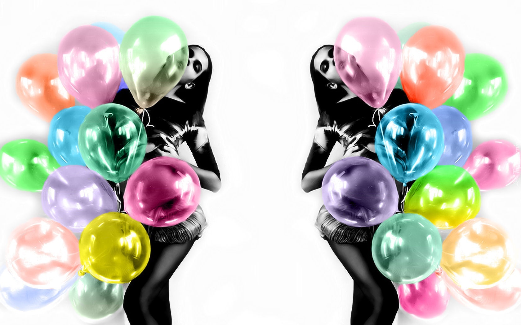 Kobiety, Kolorowe, Balony