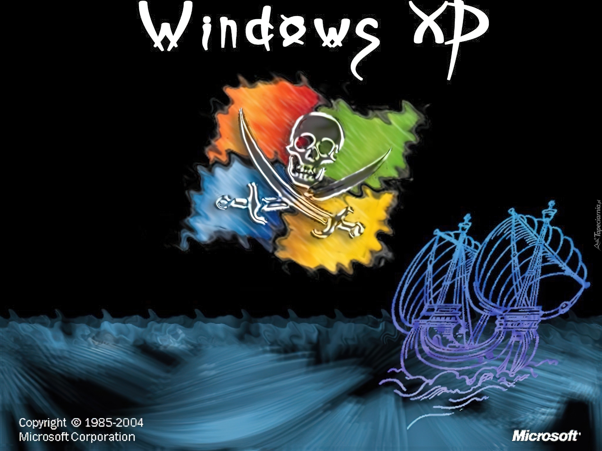 Windows XP, piraci, trupia czaszka