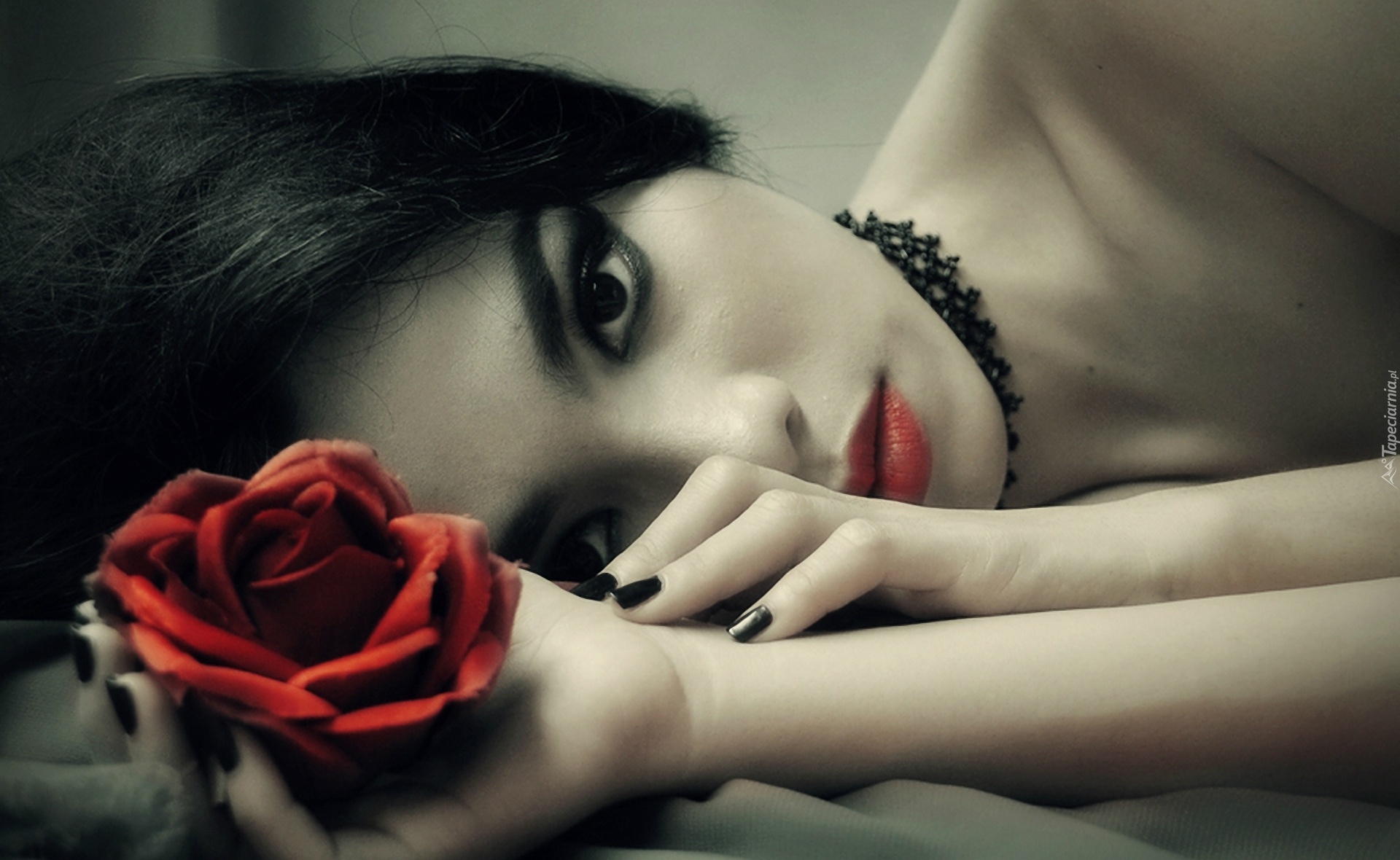 Kobieta, Róża, Gothic