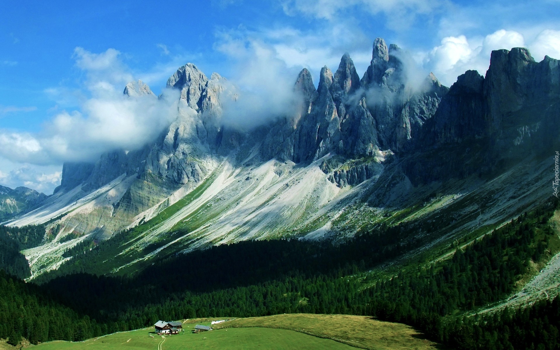 Góry, Chmury, Las, Dolina