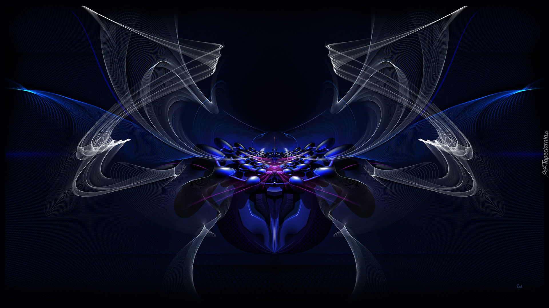 Niebieska, Abstrakcja, 3D