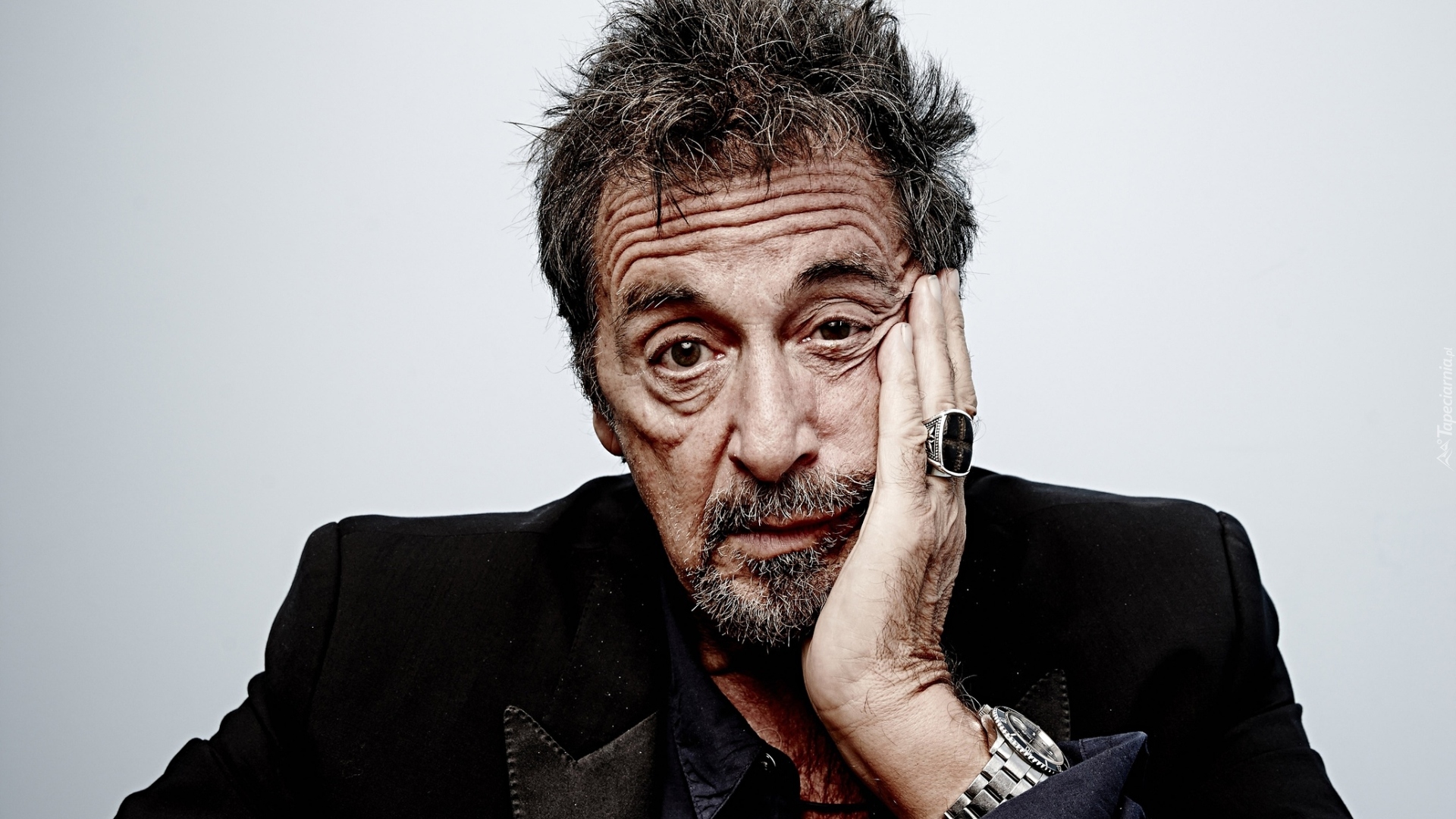 Aktor, Al Pacino, Broda, Wąsy, Pierścień, Zegarek