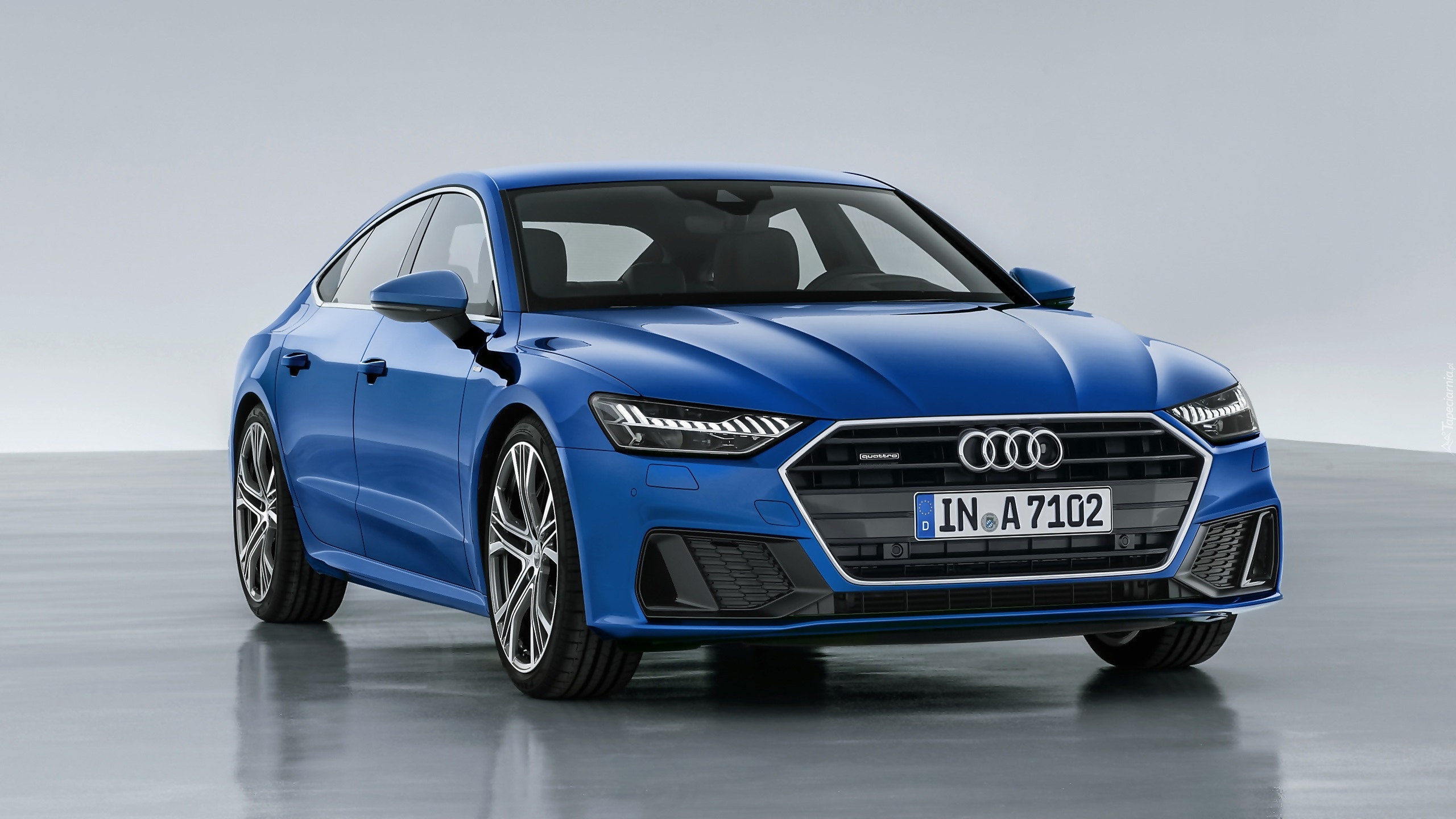 Niebieskie, Audi A7 Sportback 55 TFSI, 2018