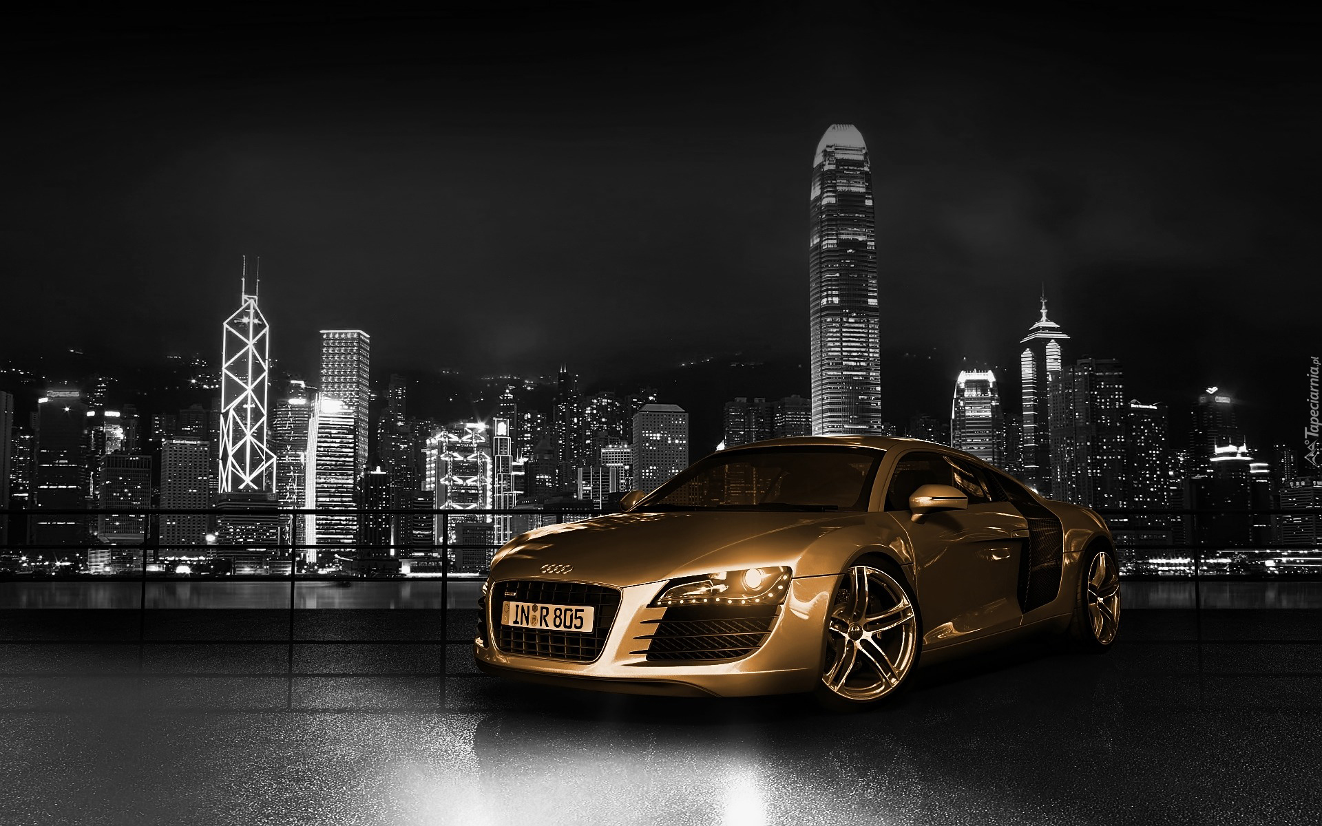 Audi R8 Gold Chrome, 2015, Hong Kong