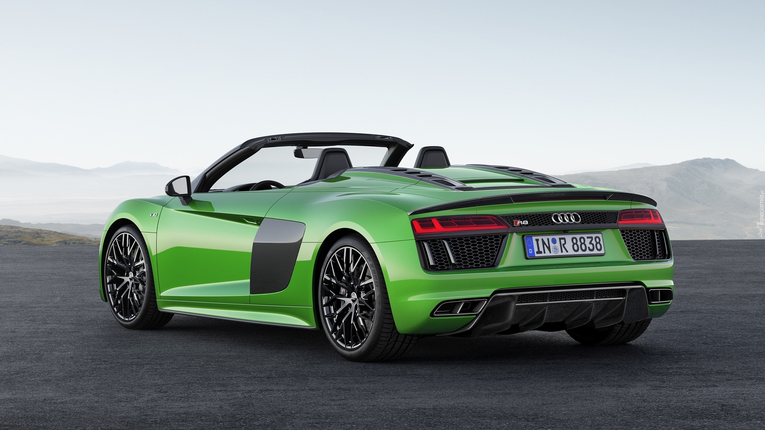 Zielone, Audi R8 Spyder V10 Plus, 2017