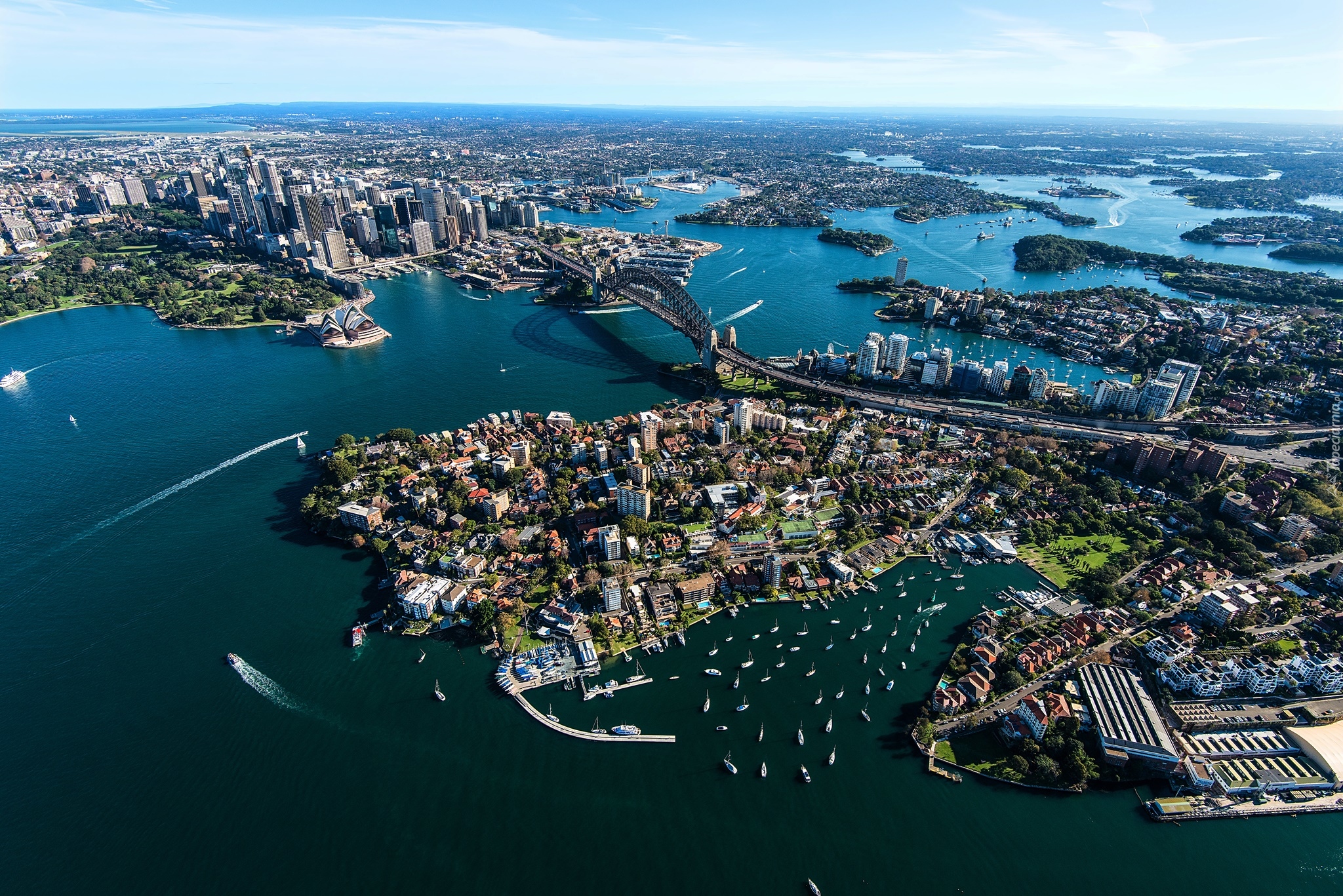 Australia, Sydney, Port, Miasto, Z lotu ptaka