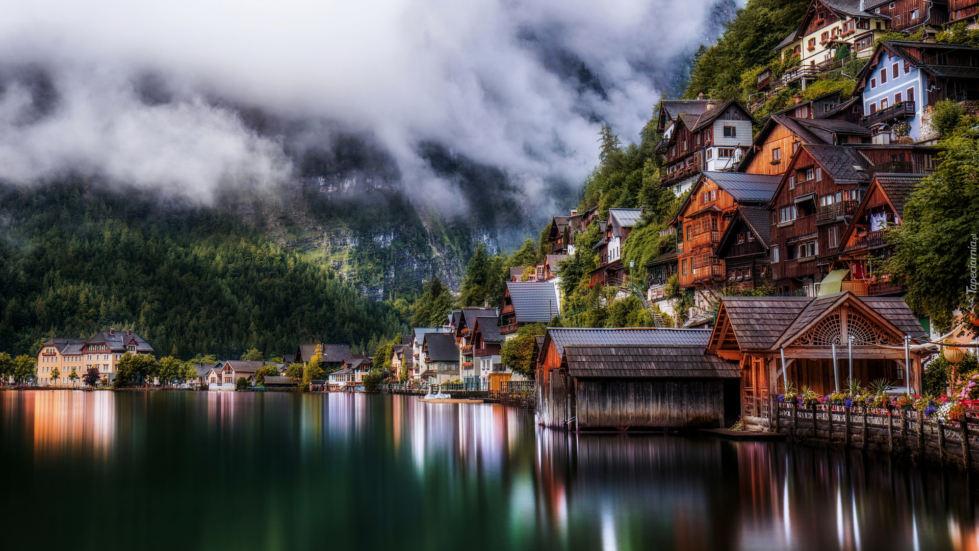 Miasteczko, Hallstatt, Domy, Jezioro Hallstattersee, Austria