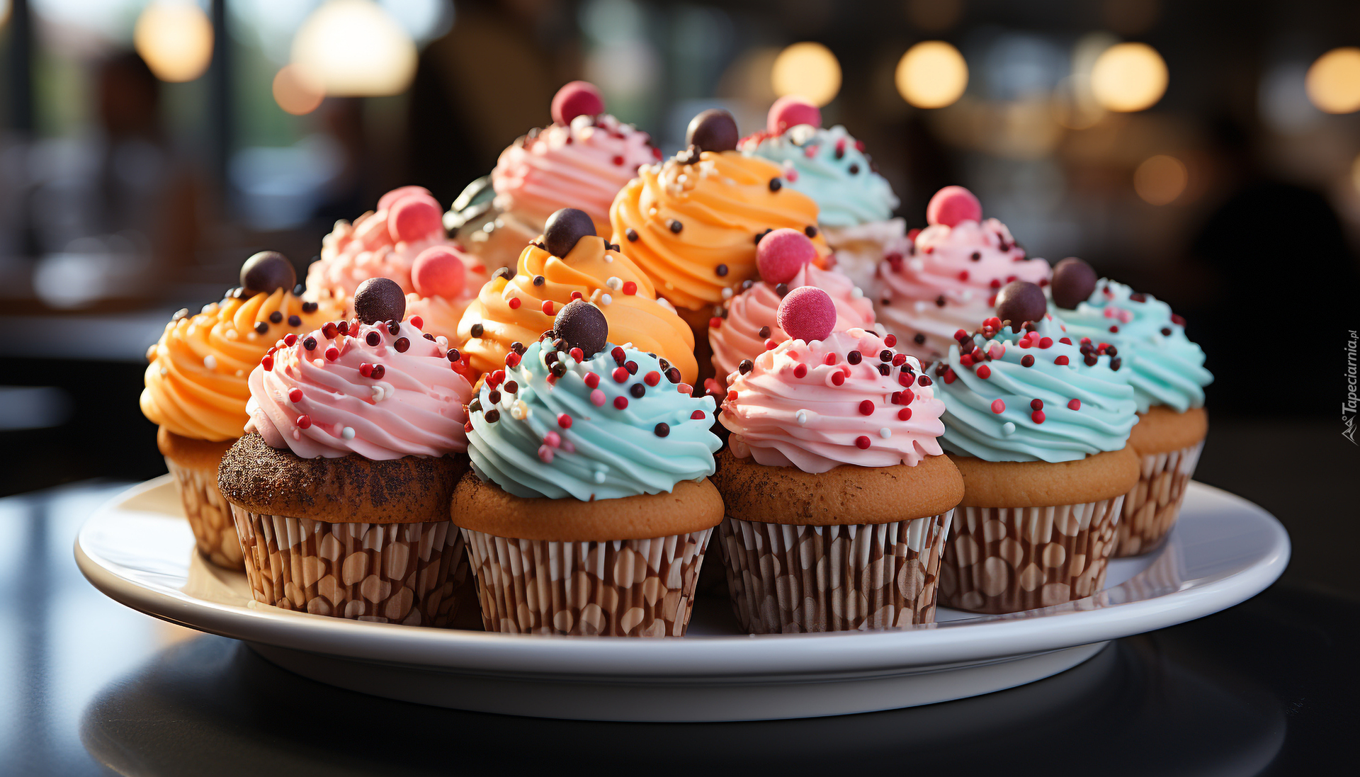 Babeczki, Krem, Talerz