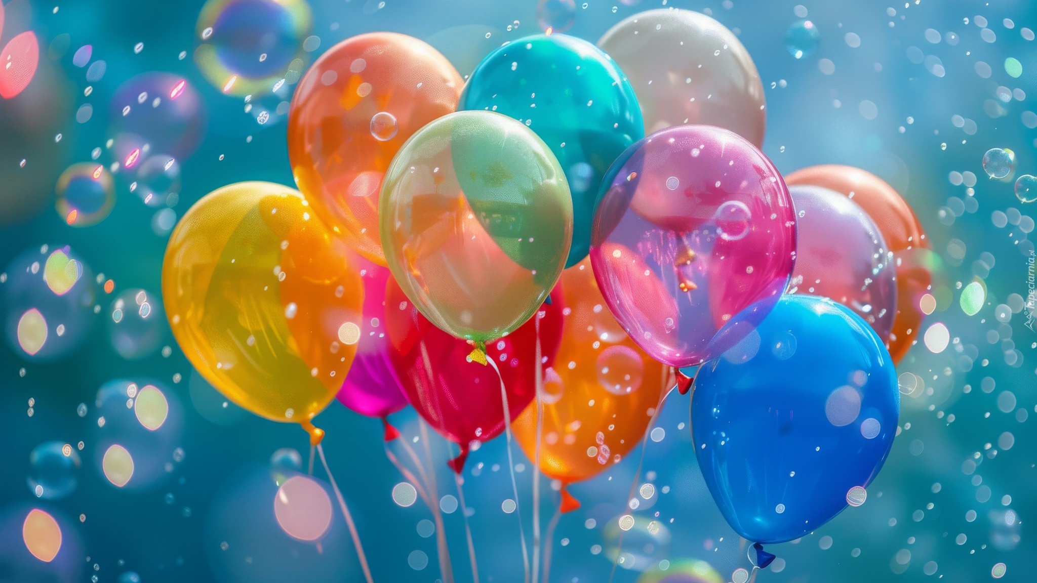 Baloniki, Balony, Kolorowe, Grafika
