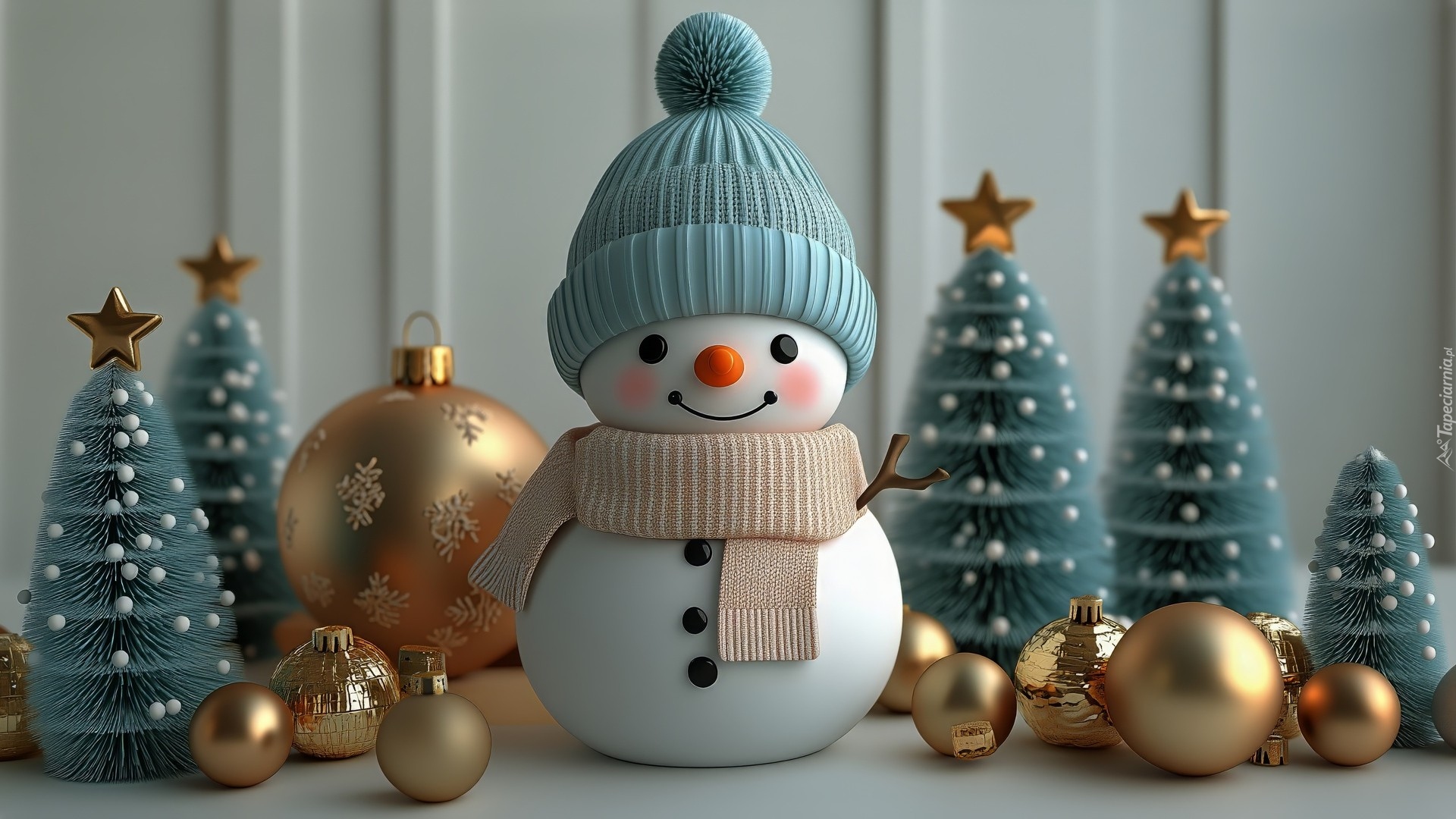 Choinki, Bombki, Bałwan, Szal, Czapka, Boże Narodzenie