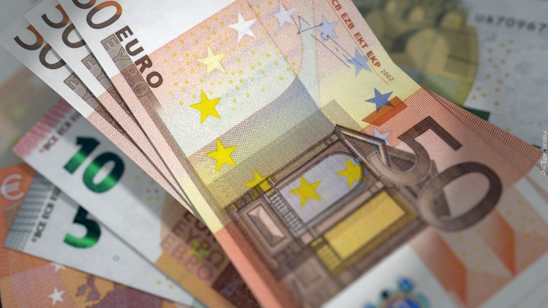 Pieniądze, Banknoty, Waluta, Nominały, Euro