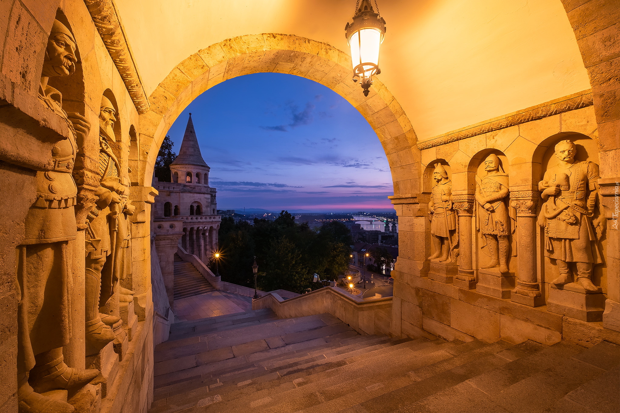 Zabytek, Guardians of the Bastion, Baszta Rybacka, Dzielnica Varkerulet, Budapeszt, Węgry