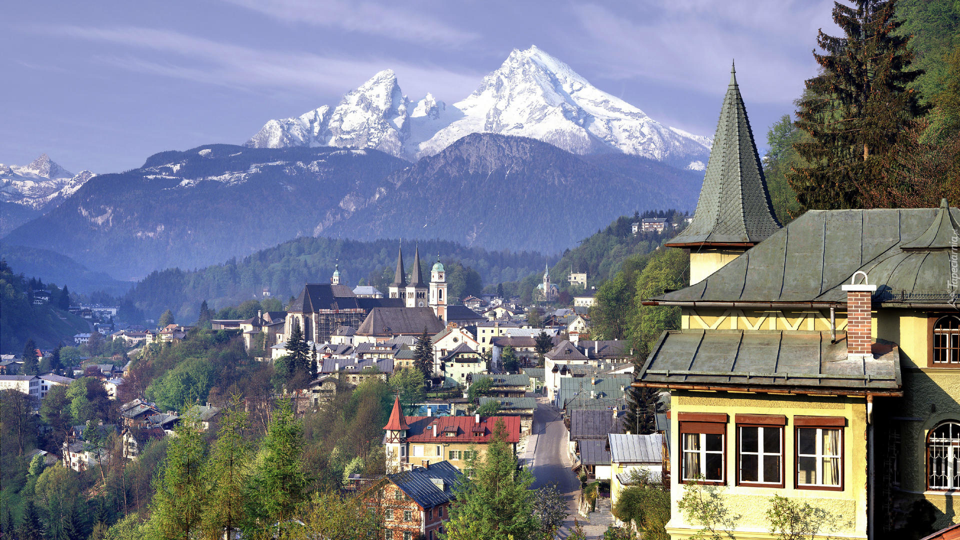 Gmina Berchtesgaden, Bawaria, Niemcy, Góry Alpy Salzburskie, Domy