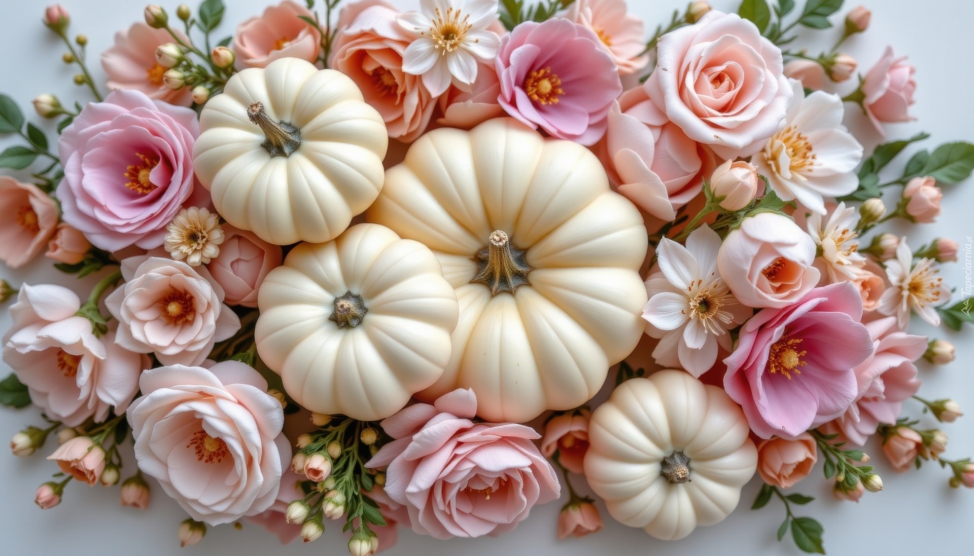 Dynie, Różowe, Kwiaty