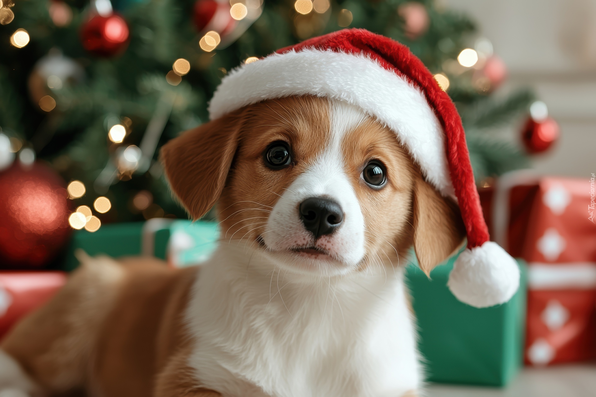 Pies, Szczeniak, Czapka, Mikołaja