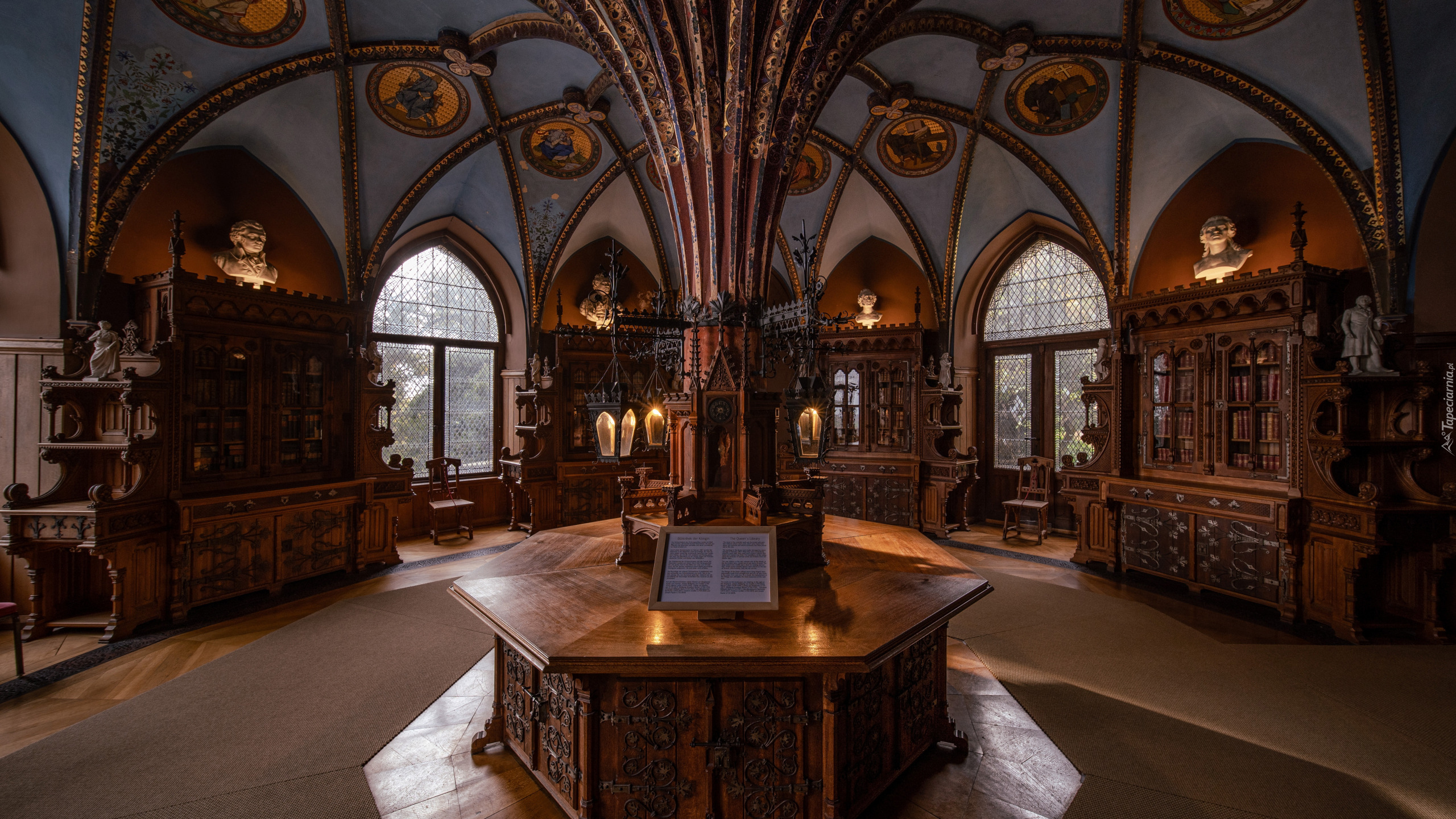 Wnętrze, Biblioteka, Zamek Marienburg, Dolna Saksonia, Niemcy