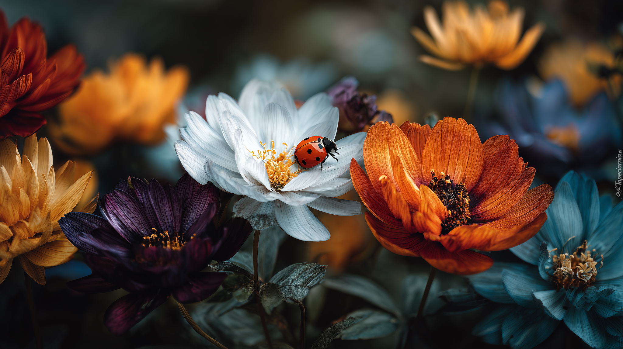 Biedronka, Kwiaty, Grafika AI