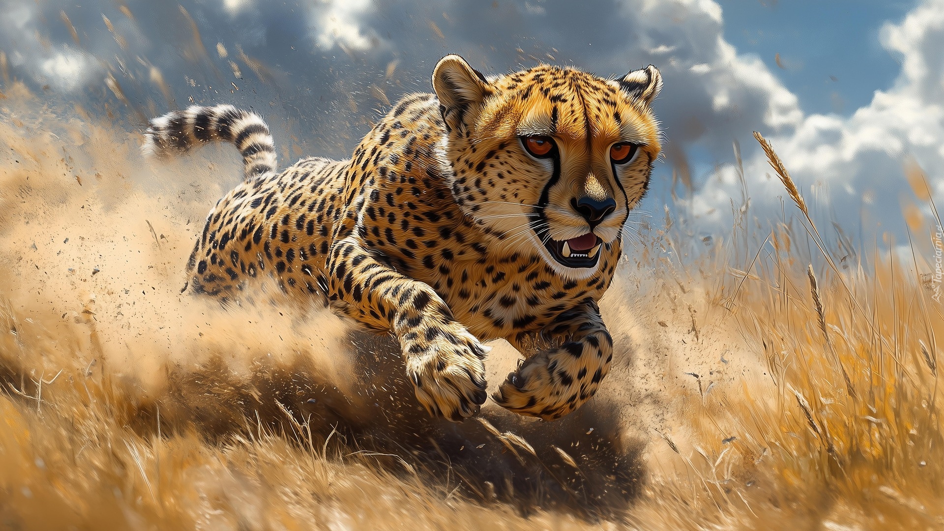 Gepard, Bieg, Skok, Grafika