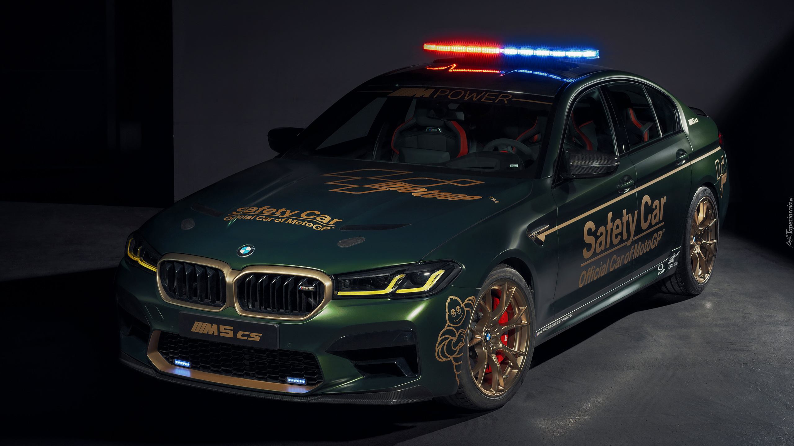 BMW M5 CS, Safety Car, Ciemnozielone