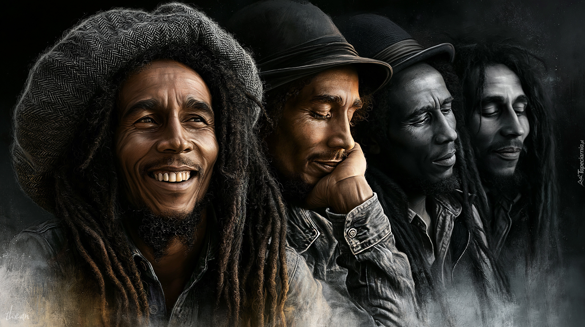 Bob Marley, Piosenkarz, Grafika AI