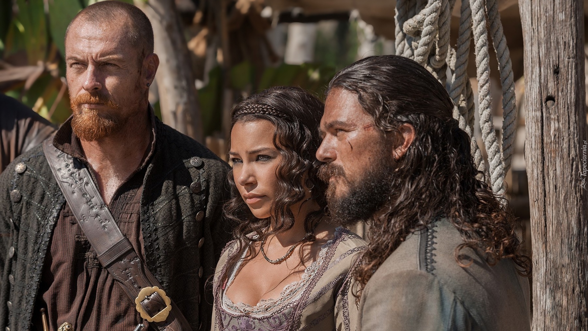 Serial, Black Sails, Piraci, Toby Stephens, Kapitan Flint, Jessica Parker Kennedy, Max, Luke Arnold, Długi John Silver