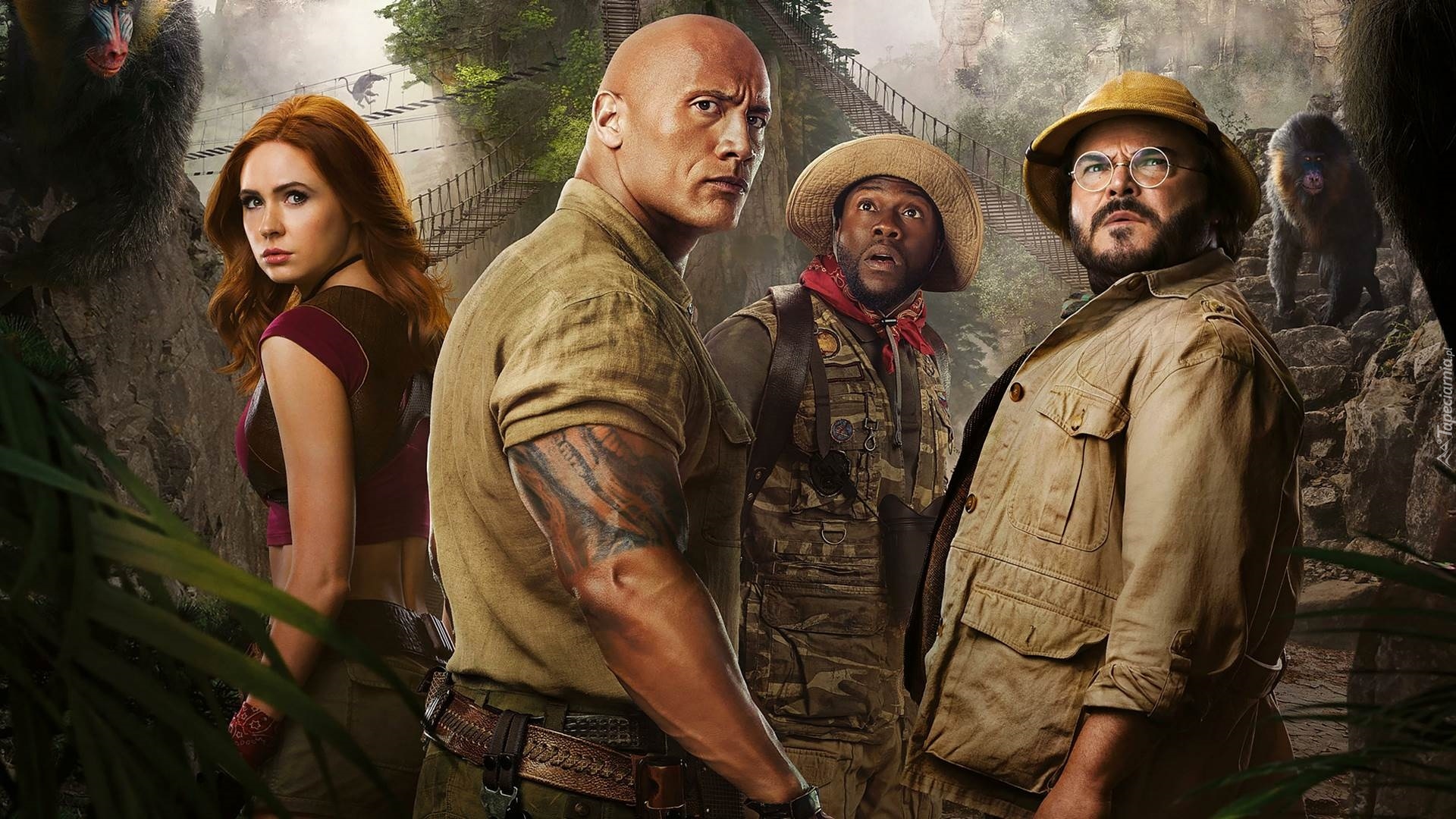 Film, Jumanji Następny Poziom, Jumanji The Next Level, Aktor, Dwayne Johnson, Aktorka, Karen Gillan, Kevin Hart, Jack Black