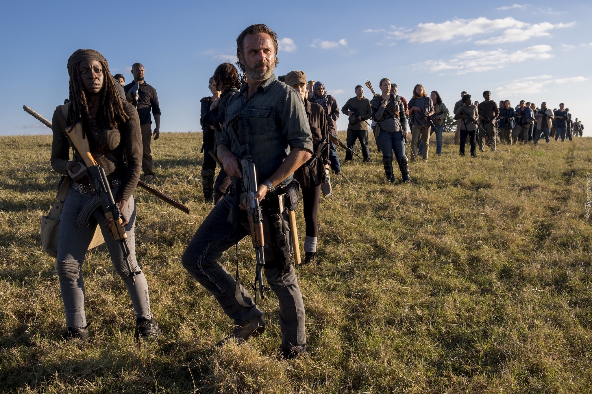 Serial, The Walking Dead, Żywe trupy, Rick Grimes - Andrew Lincoln, Michonne - Danai Gurira