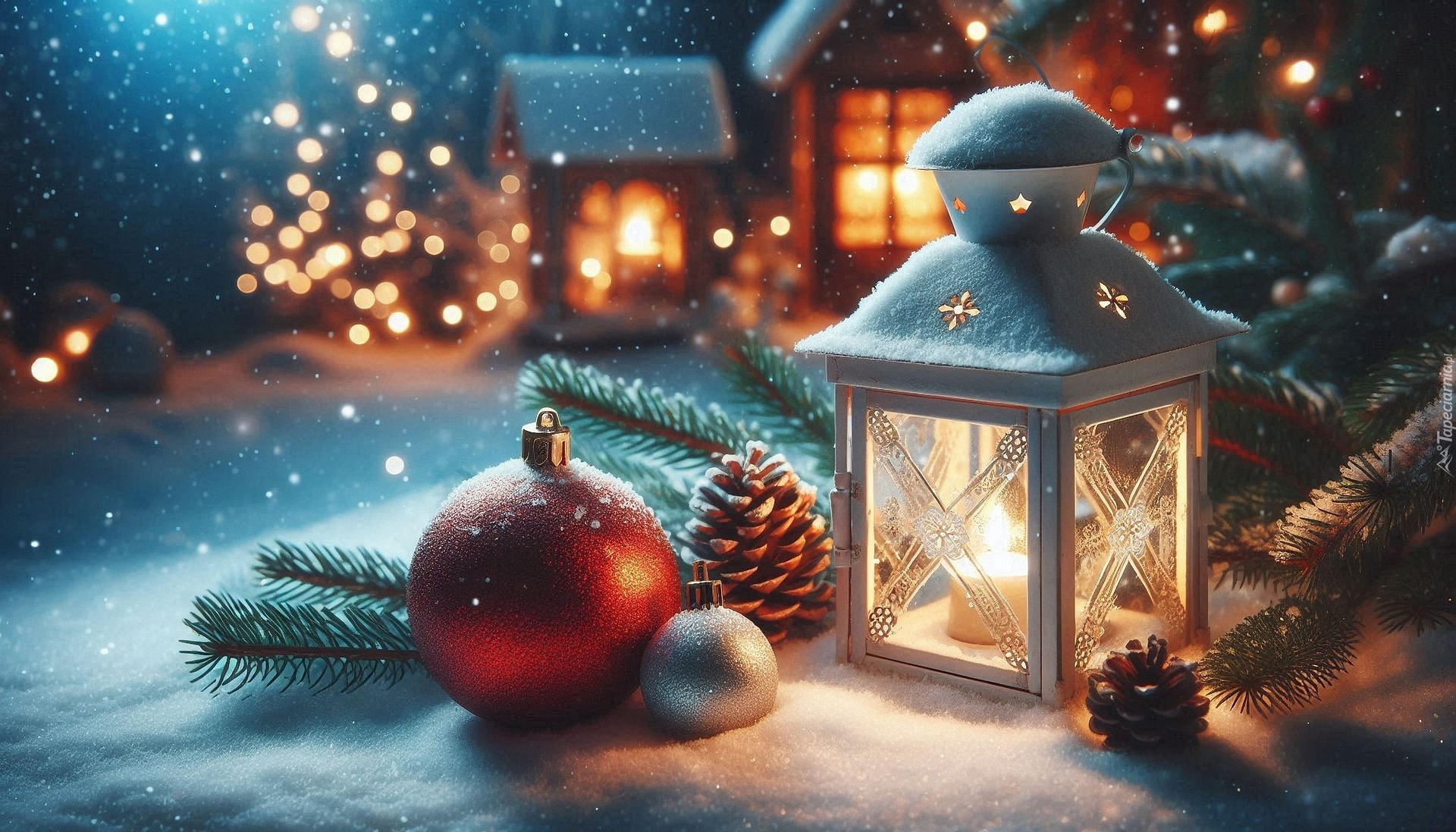 Boże Narodzenie, Lampion, Bombki