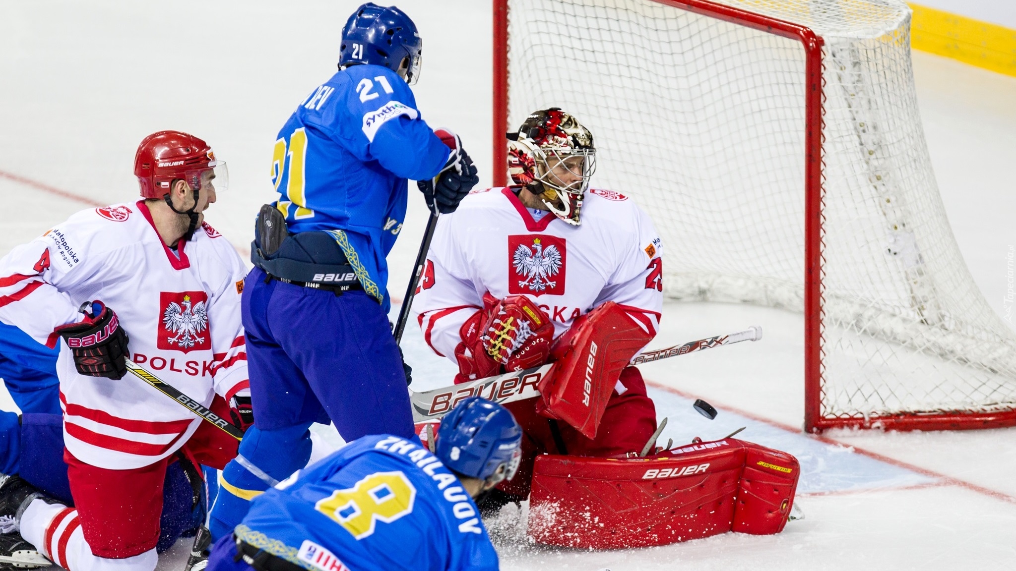Hokej, Bramkarz, Rafał Radziszewski, Zawodnicy, Bramka, Mecz, Mistrzostwa Świata, Polska-Kazachstan, 2015