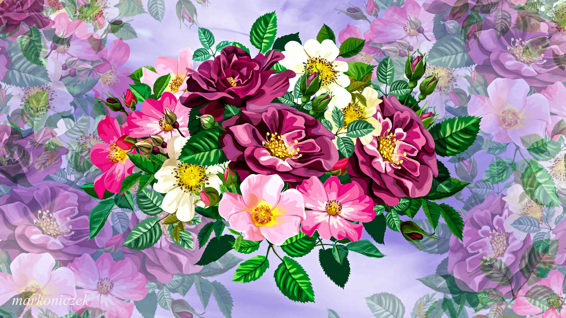 Kwiaty, Bukiet, Grafika 2D