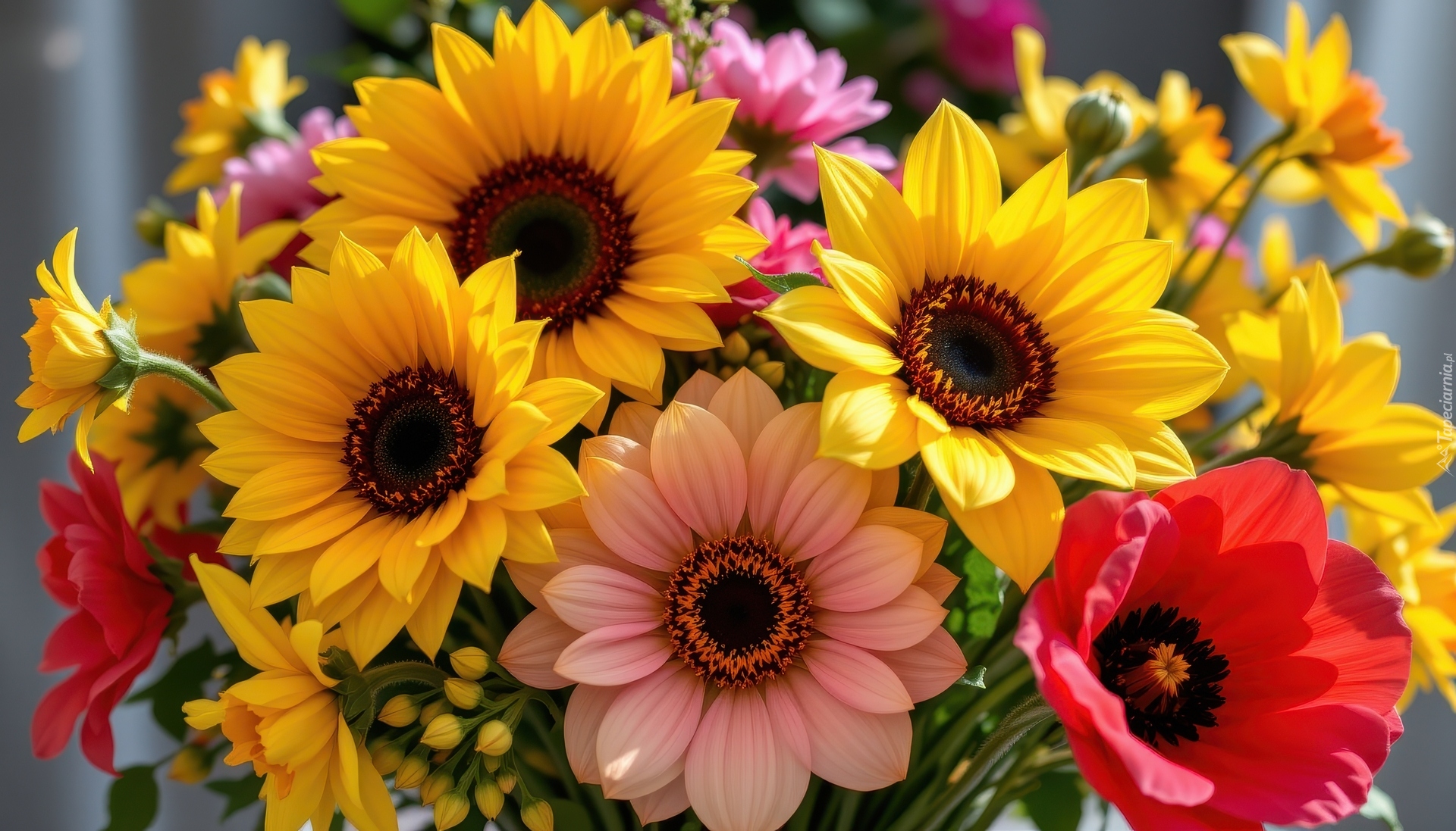 Kwiaty, Kolorowe, AI, Bukiet