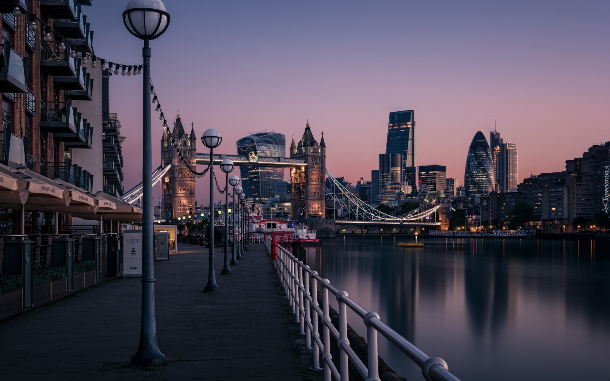 Anglia, Londyn, Rzeka Tamiza, Bulwar, Most Tower Bridge